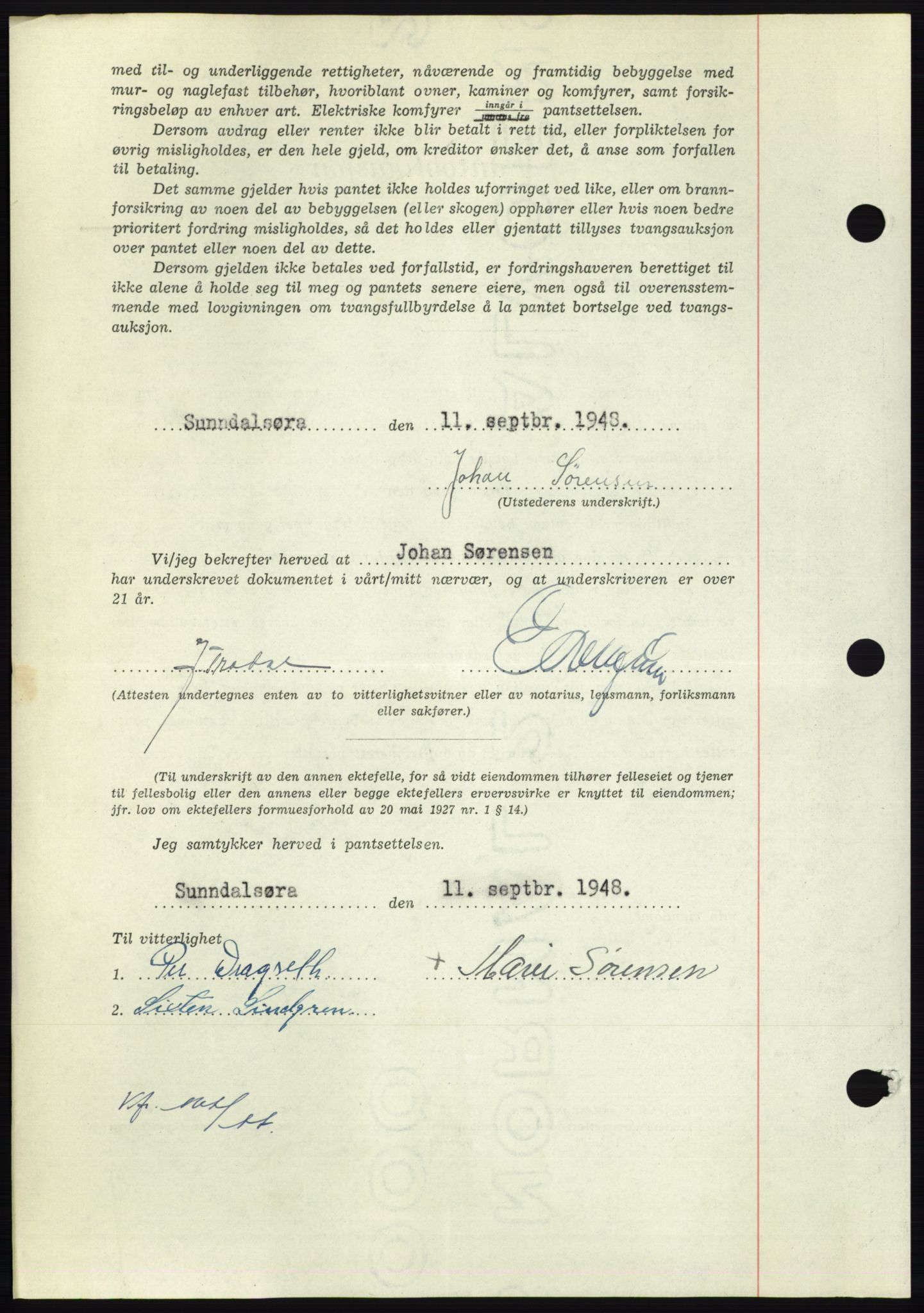 Nordmøre sorenskriveri, AV/SAT-A-4132/1/2/2Ca: Mortgage book no. B99, 1948-1948, Diary no: : 2689/1948