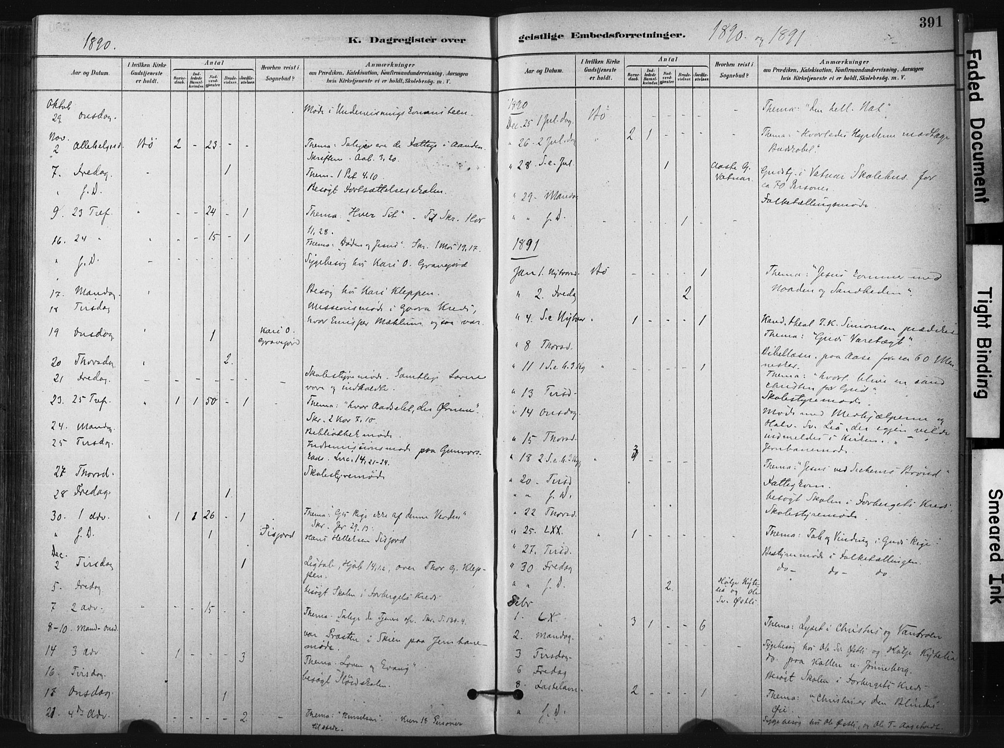 Bø kirkebøker, AV/SAKO-A-257/F/Fa/L0010: Parish register (official) no. 10, 1880-1892, p. 391