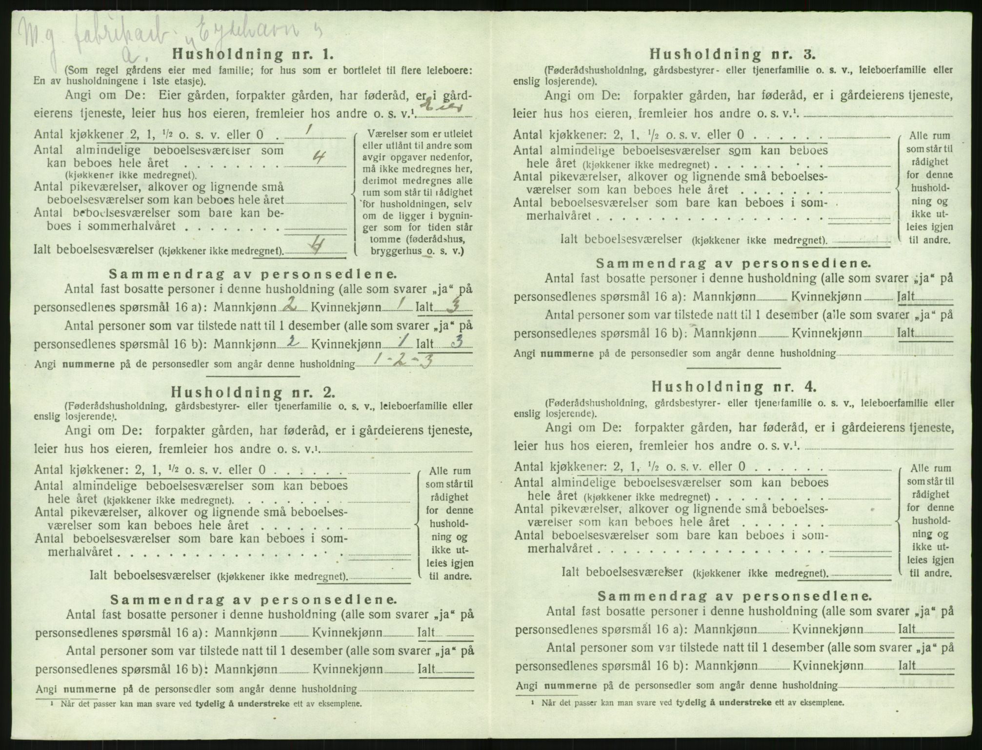 SAK, 1920 census for Flosta, 1920, p. 33