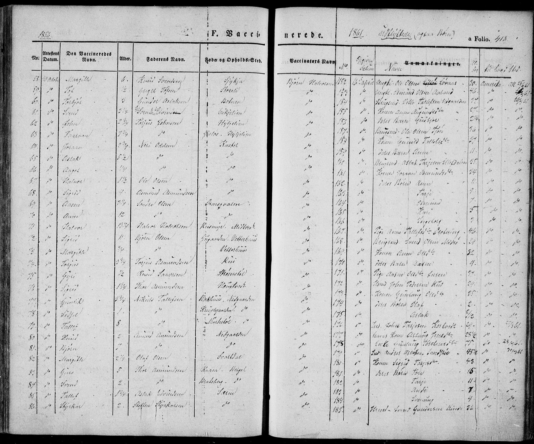 Vinje kirkebøker, AV/SAKO-A-312/F/Fa/L0004: Parish register (official) no. I 4, 1843-1869, p. 418