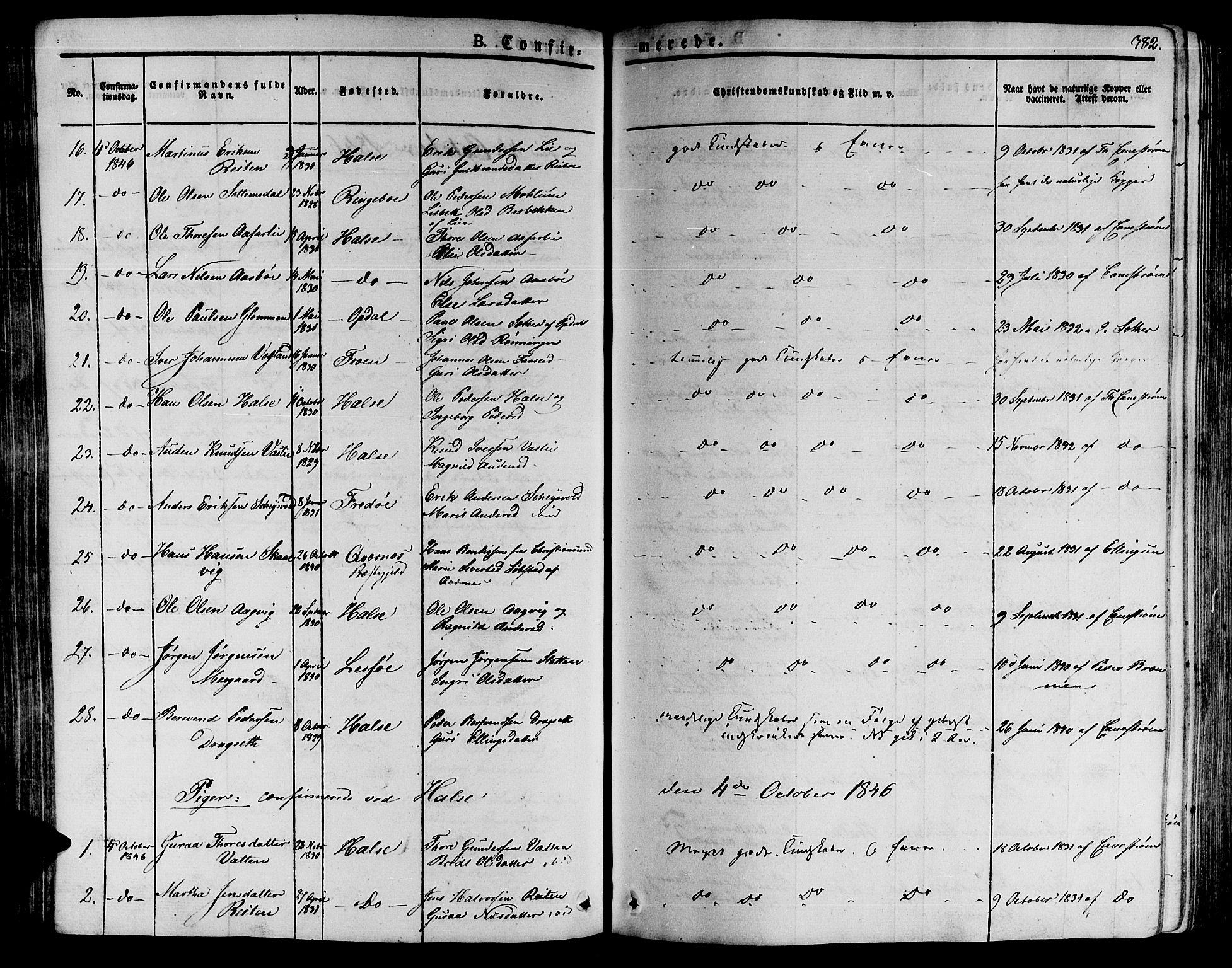 Ministerialprotokoller, klokkerbøker og fødselsregistre - Møre og Romsdal, AV/SAT-A-1454/592/L1025: Parish register (official) no. 592A03 /2, 1831-1849, p. 382