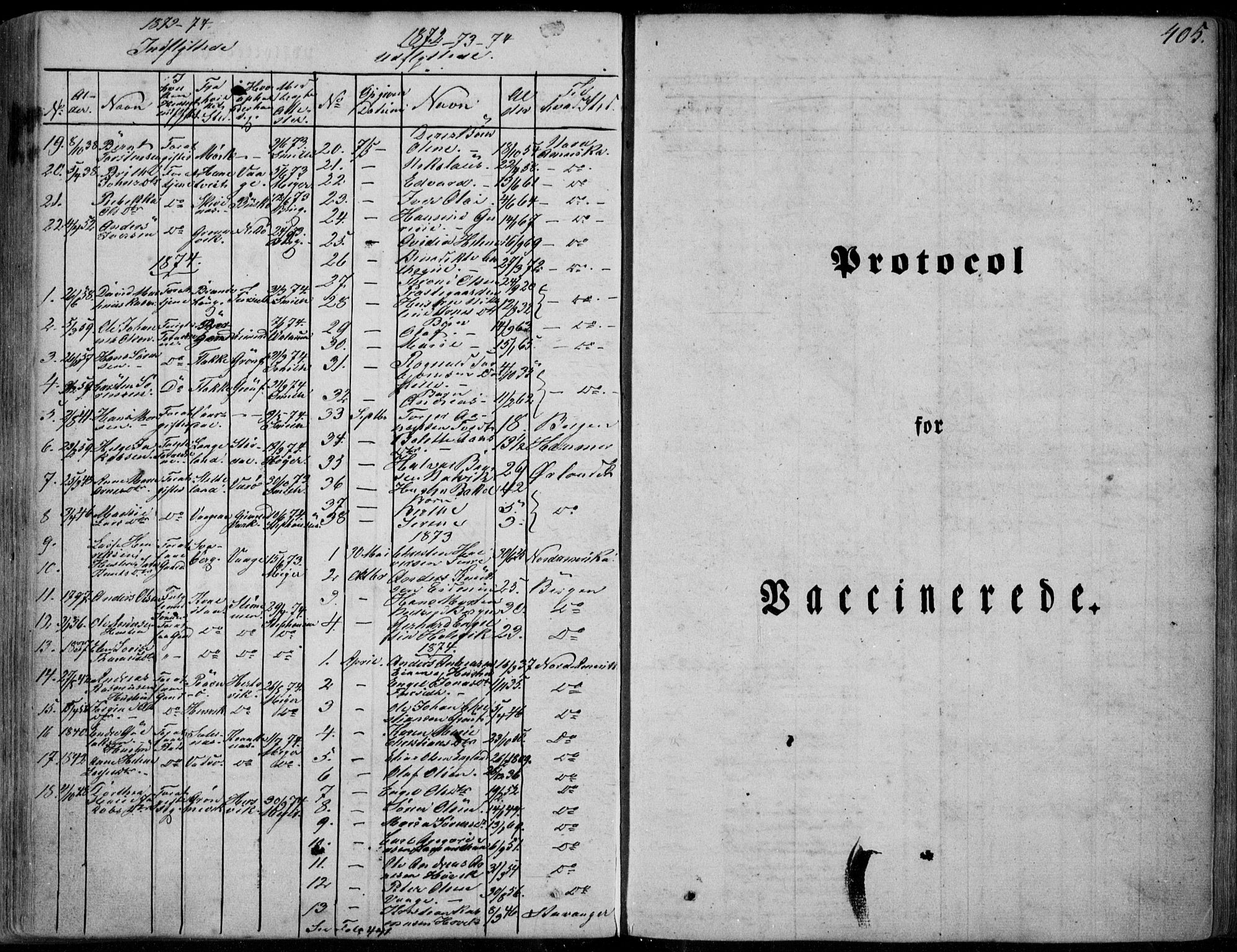 Askvoll sokneprestembete, SAB/A-79501/H/Haa/Haaa/L0011/0002: Parish register (official) no. A 11 II, 1845-1878, p. 405
