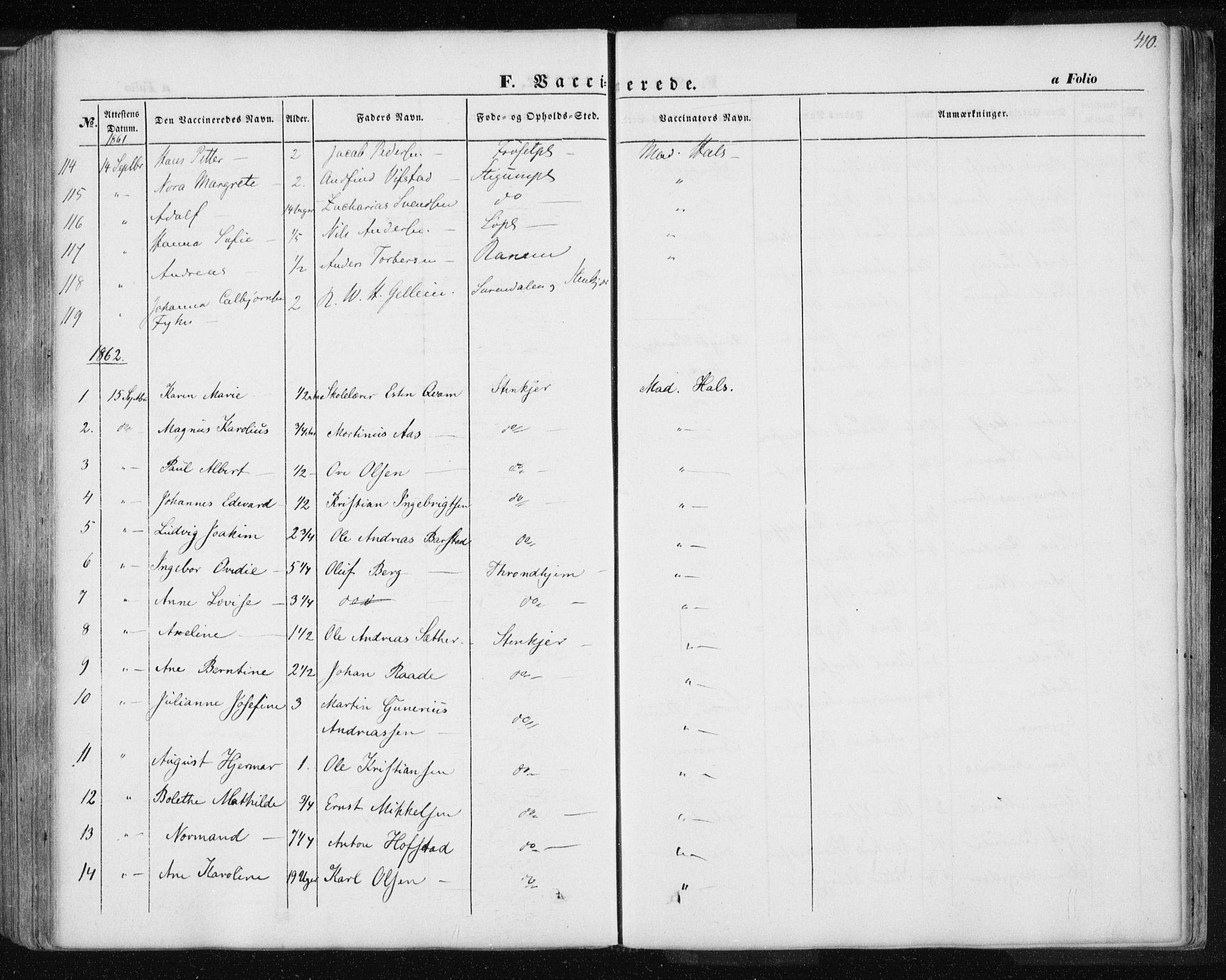 Ministerialprotokoller, klokkerbøker og fødselsregistre - Nord-Trøndelag, AV/SAT-A-1458/735/L0342: Parish register (official) no. 735A07 /1, 1849-1862, p. 410