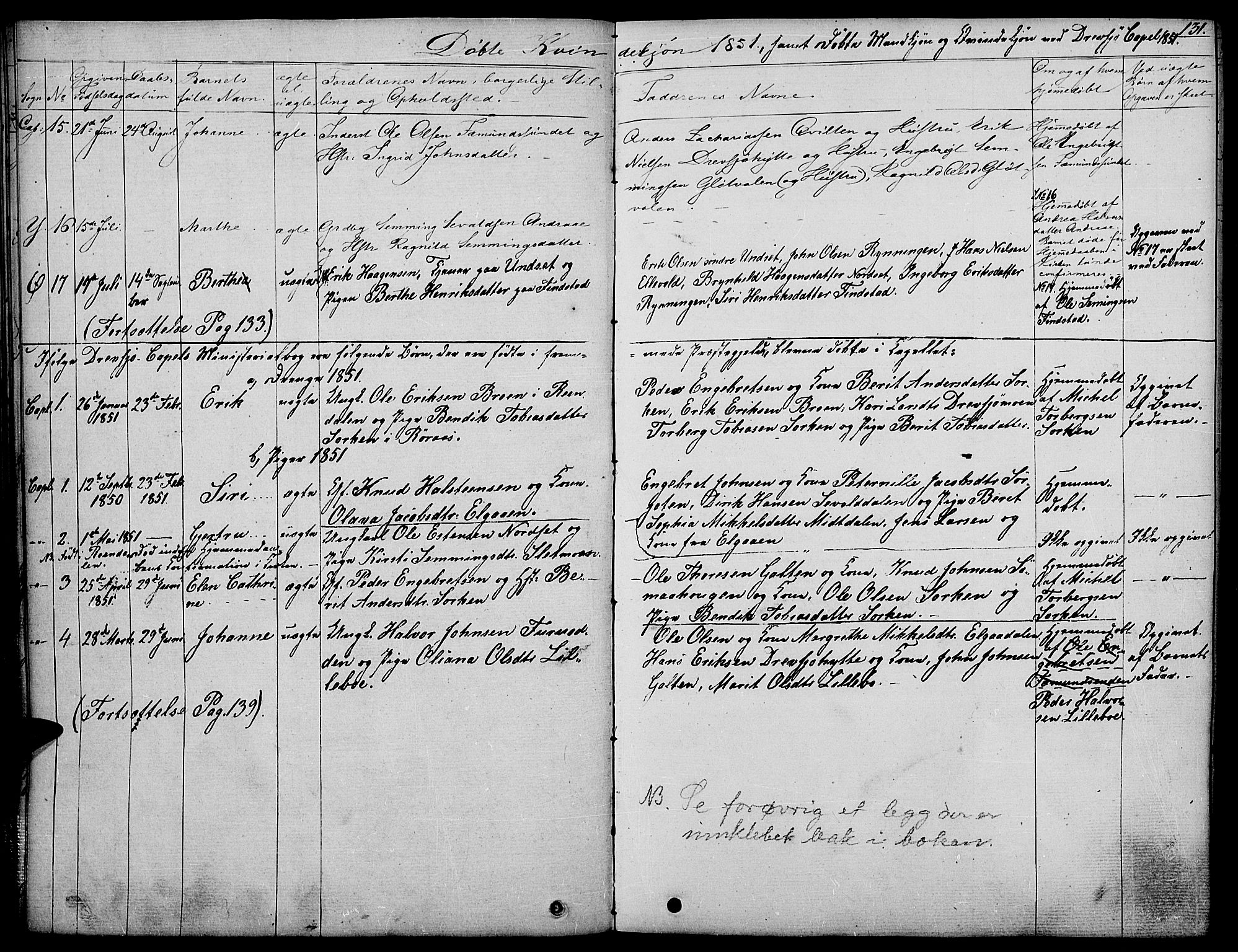 Rendalen prestekontor, AV/SAH-PREST-054/H/Ha/Haa/L0004: Parish register (official) no. 4, 1829-1852, p. 131