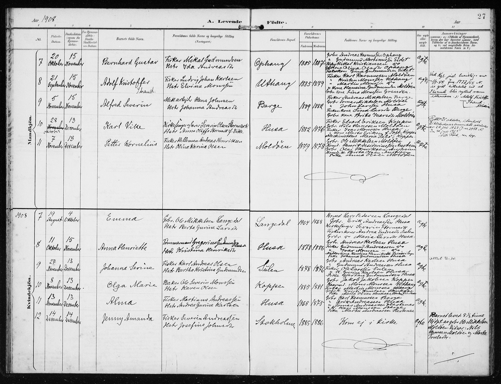 Lindås Sokneprestembete, SAB/A-76701/H/Haa: Parish register (official) no. D  2, 1897-1912, p. 27