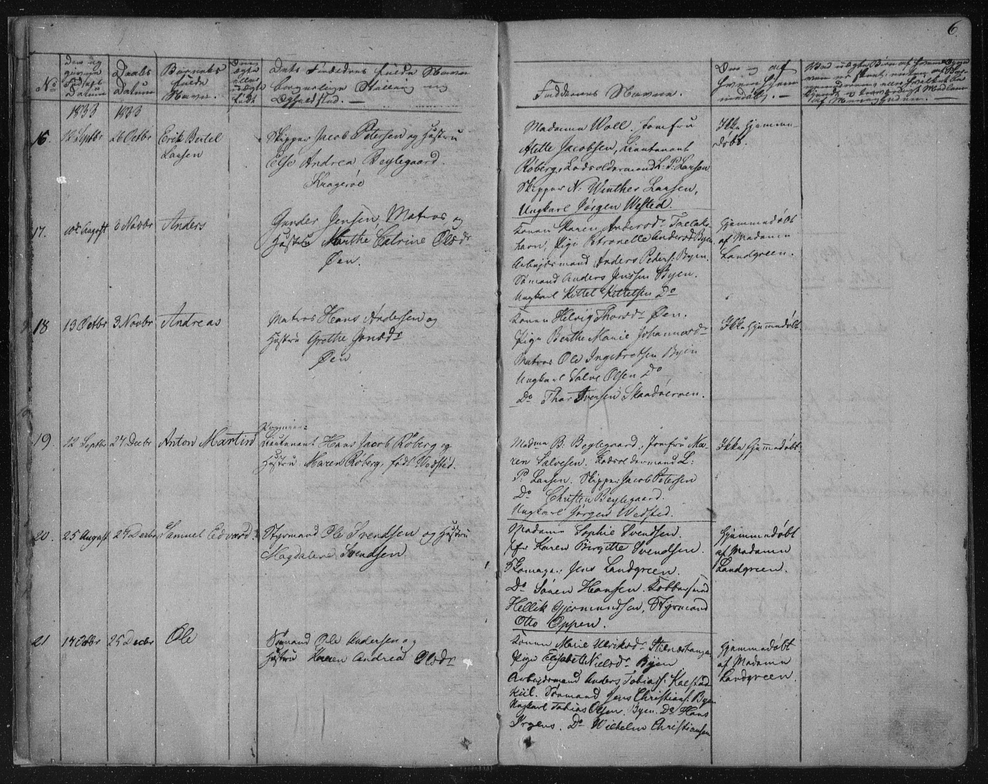 Kragerø kirkebøker, AV/SAKO-A-278/F/Fa/L0005: Parish register (official) no. 5, 1832-1847, p. 6