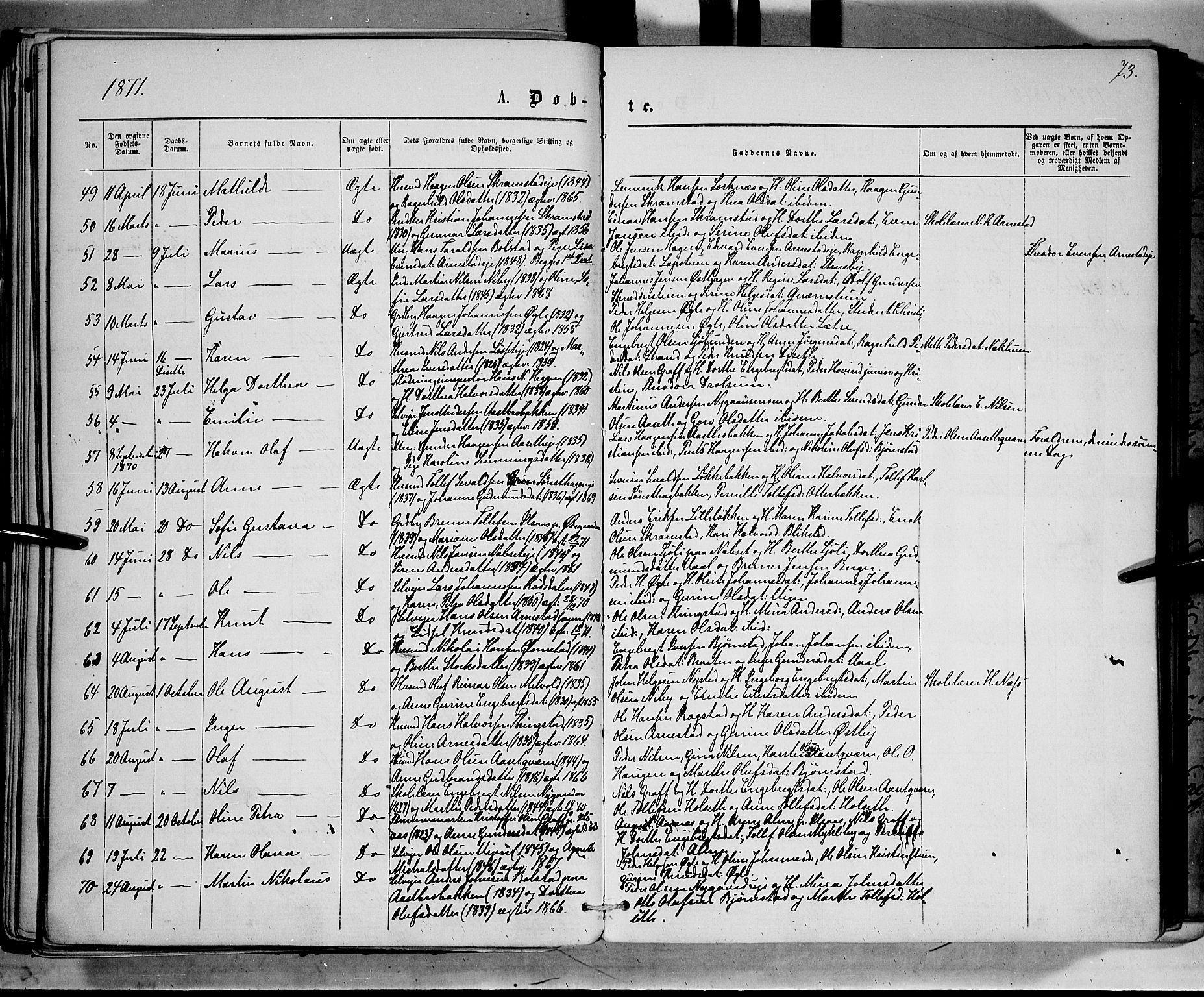 Åmot prestekontor, Hedmark, AV/SAH-PREST-056/H/Ha/Haa/L0008: Parish register (official) no. 8, 1862-1875, p. 73