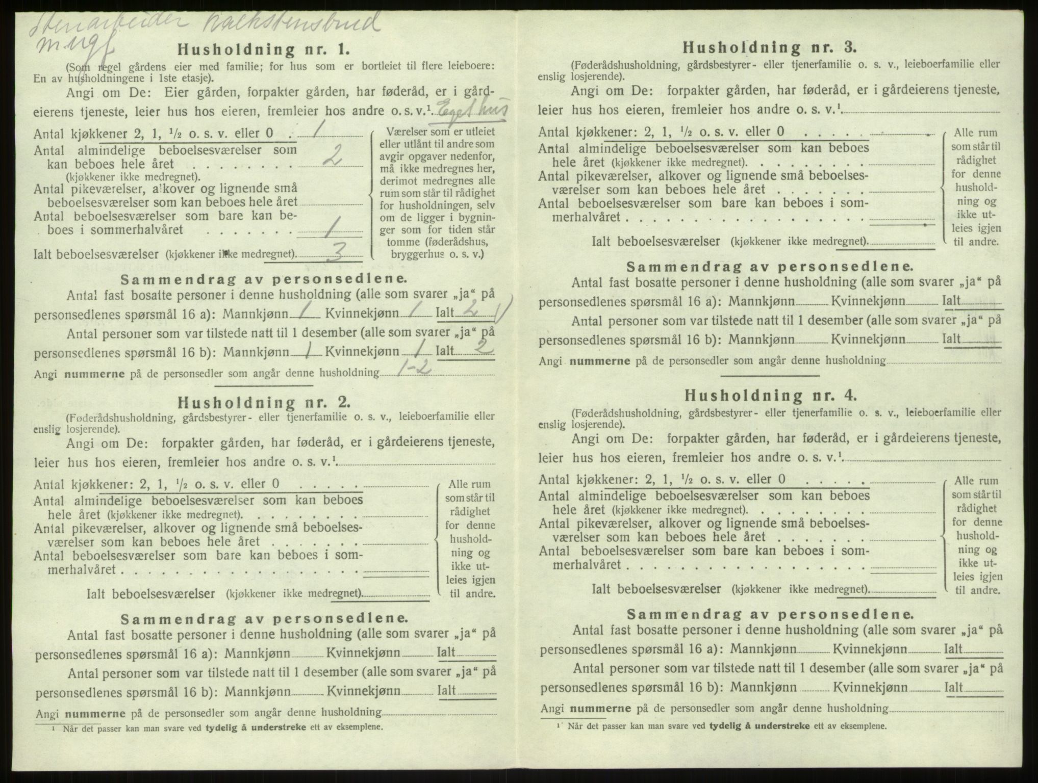 SAB, 1920 census for Bruvik, 1920, p. 139