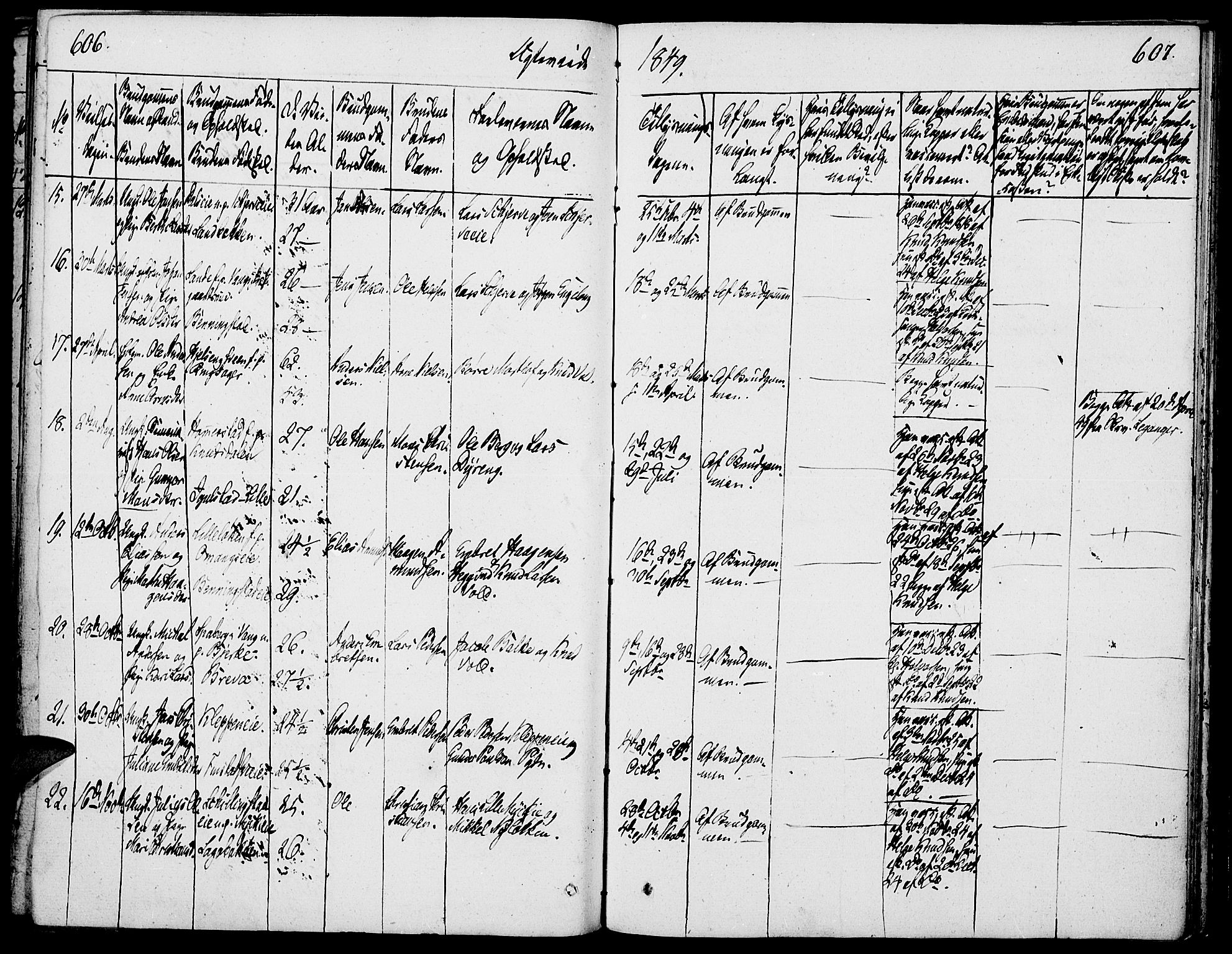 Løten prestekontor, SAH/PREST-022/K/Ka/L0006: Parish register (official) no. 6, 1832-1849, p. 606-607