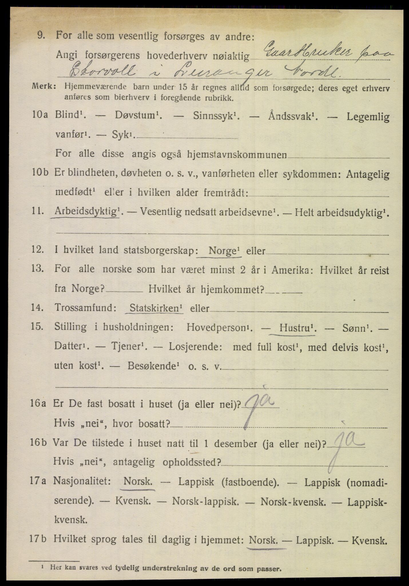 SAT, 1920 census for Leiranger, 1920, p. 2088