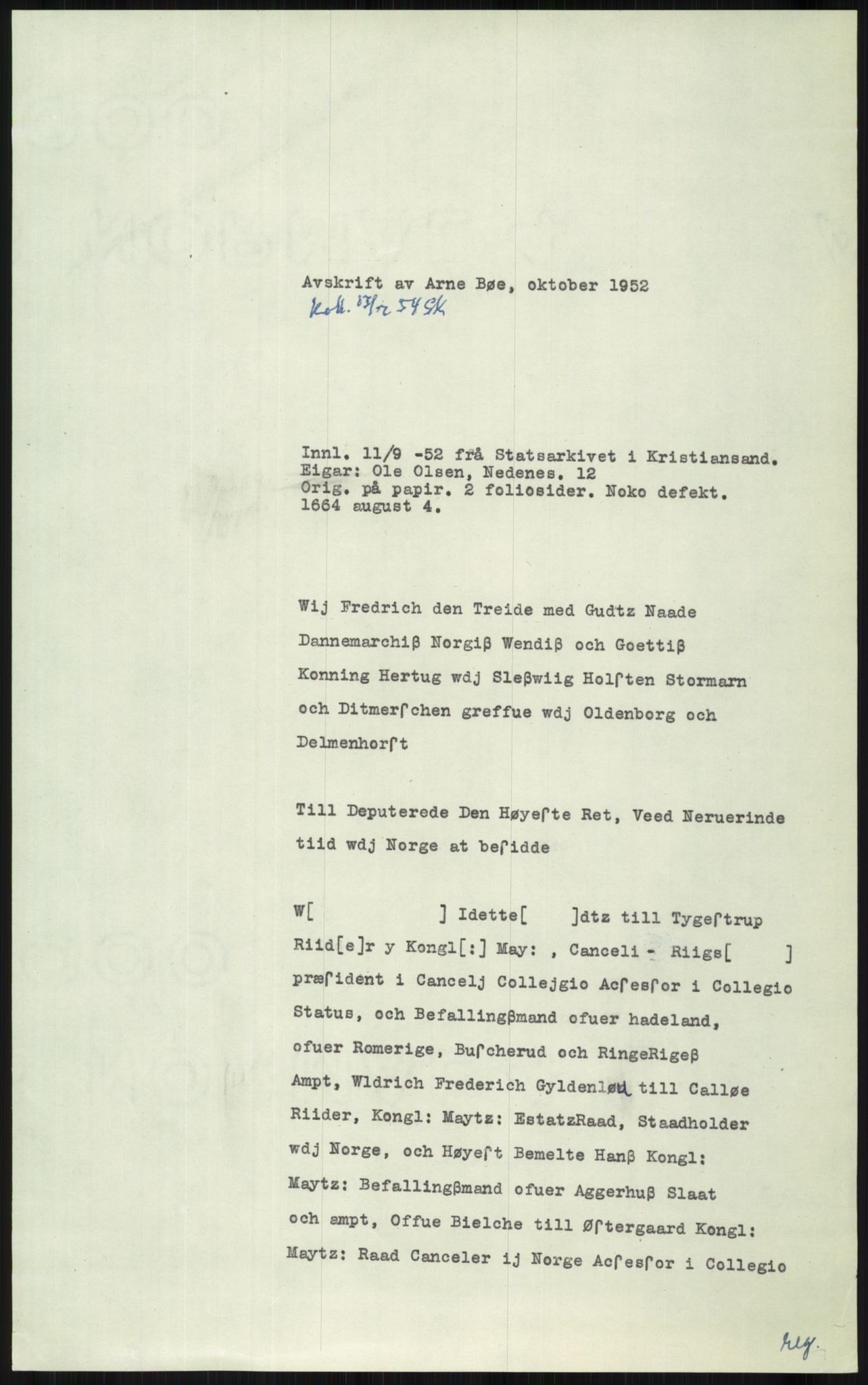 Samlinger til kildeutgivelse, Diplomavskriftsamlingen, AV/RA-EA-4053/H/Ha, p. 3012