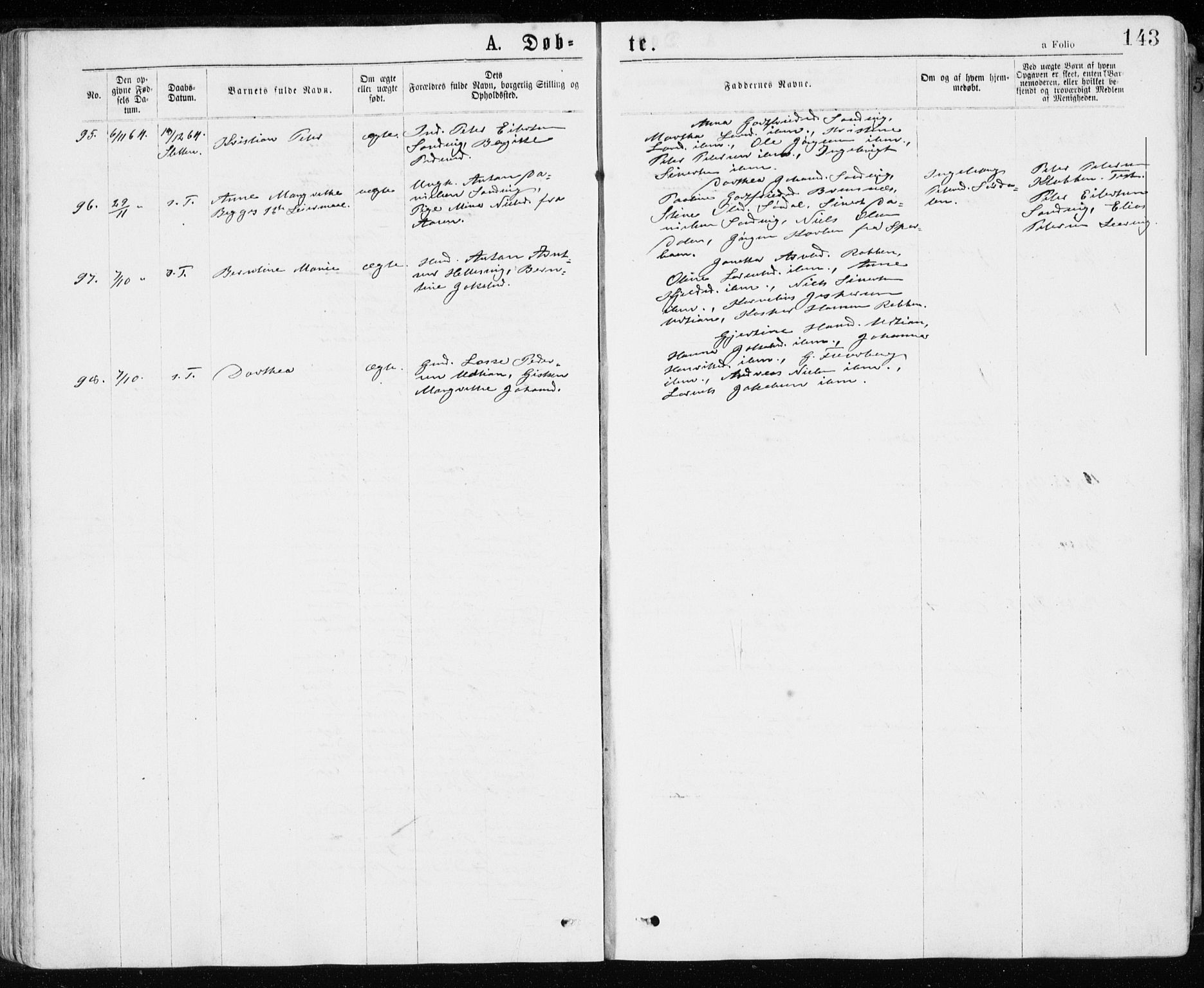 Ministerialprotokoller, klokkerbøker og fødselsregistre - Sør-Trøndelag, SAT/A-1456/640/L0576: Parish register (official) no. 640A01, 1846-1876, p. 143
