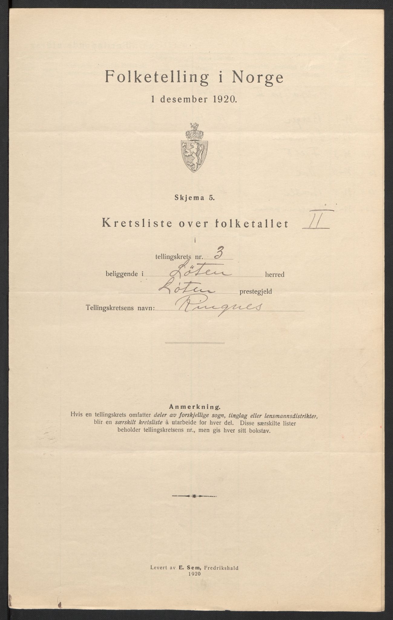 SAH, 1920 census for Løten, 1920, p. 31