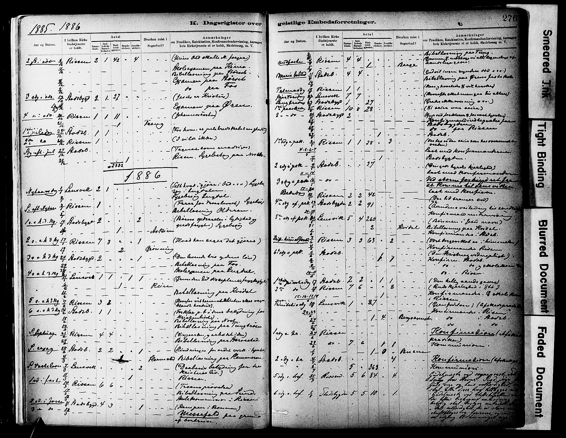 Ministerialprotokoller, klokkerbøker og fødselsregistre - Sør-Trøndelag, SAT/A-1456/646/L0615: Parish register (official) no. 646A13, 1885-1900, p. 276