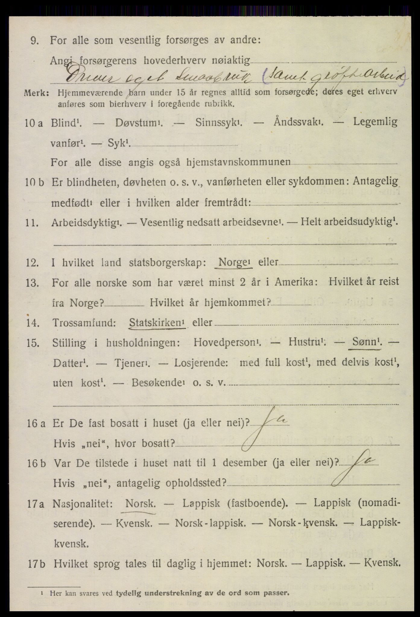 SAT, 1920 census for Beitstad, 1920, p. 2972