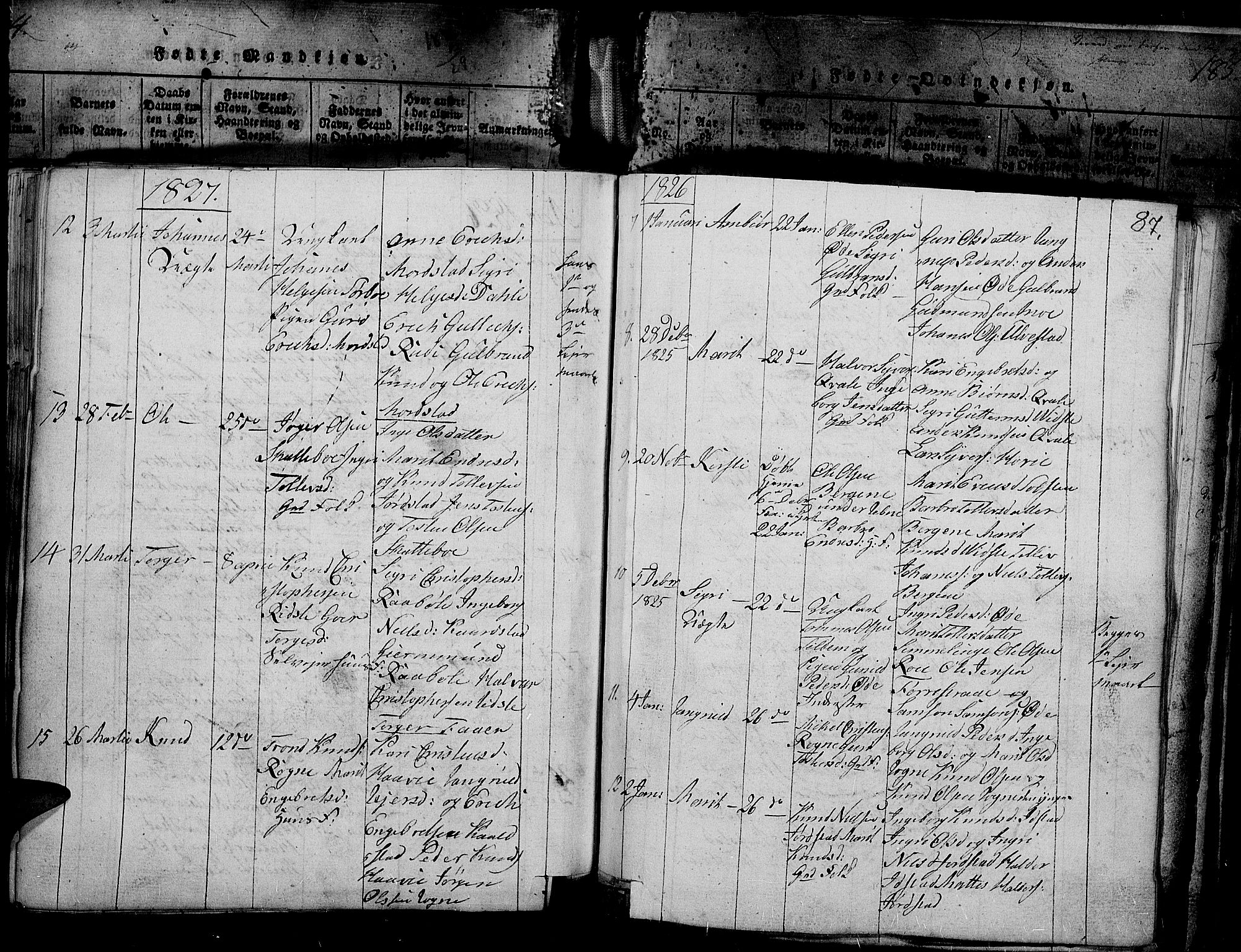 Slidre prestekontor, SAH/PREST-134/H/Ha/Haa/L0002: Parish register (official) no. 2, 1814-1830, p. 187k