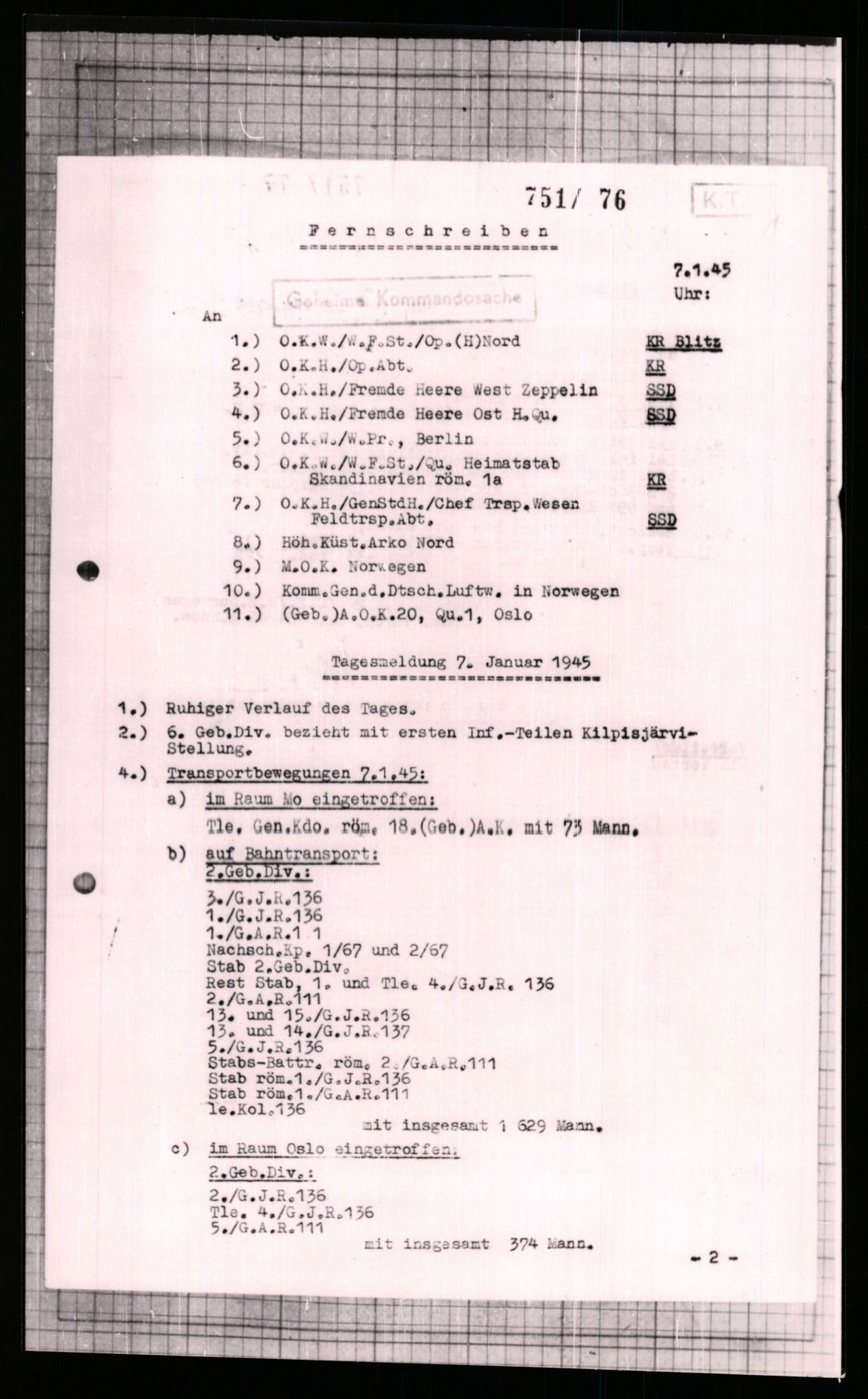 Forsvarets Overkommando. 2 kontor. Arkiv 11.4. Spredte tyske arkivsaker, AV/RA-RAFA-7031/D/Dar/Dara/L0006: Krigsdagbøker for 20. Gebirgs-Armee-Oberkommando (AOK 20), 1945, p. 186