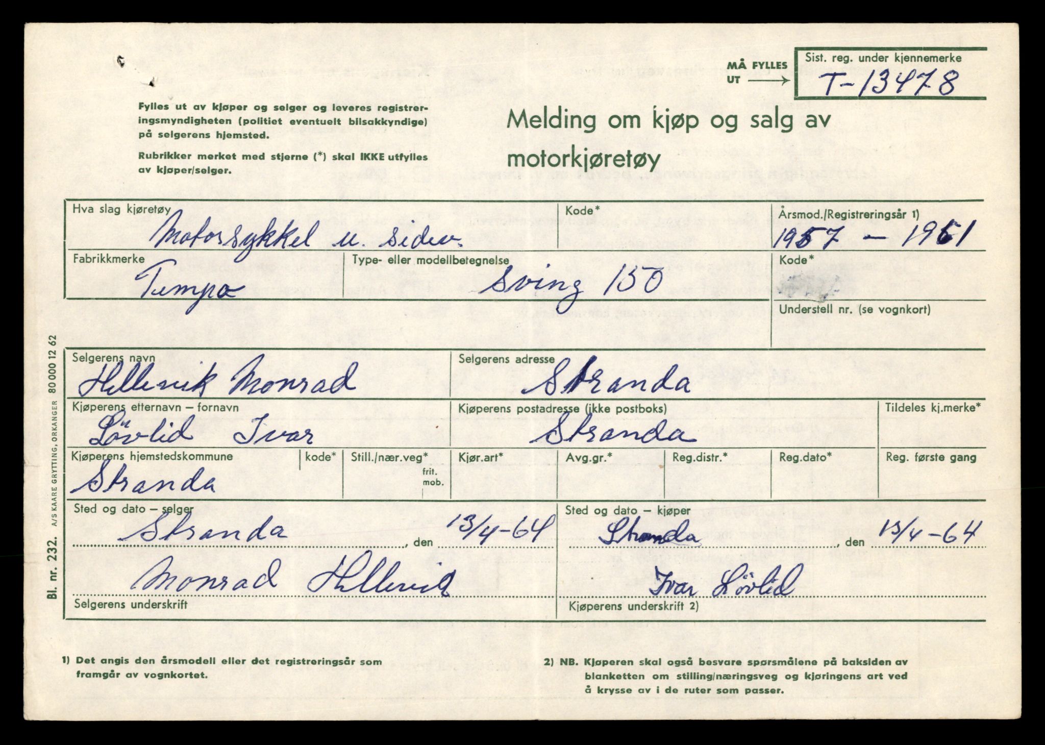 Møre og Romsdal vegkontor - Ålesund trafikkstasjon, AV/SAT-A-4099/F/Fe/L0039: Registreringskort for kjøretøy T 13361 - T 13530, 1927-1998, p. 2026