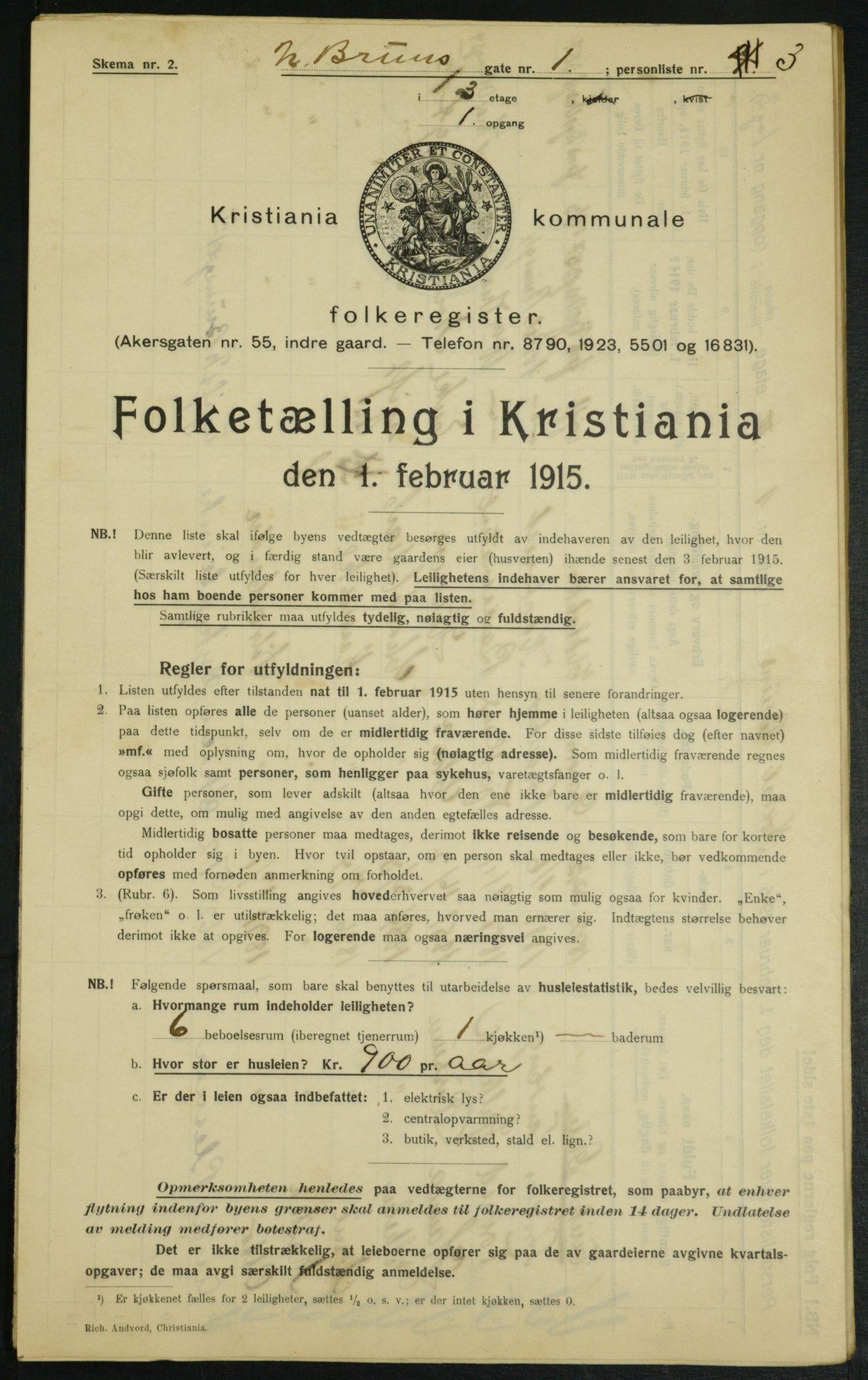 OBA, Municipal Census 1915 for Kristiania, 1915, p. 71559