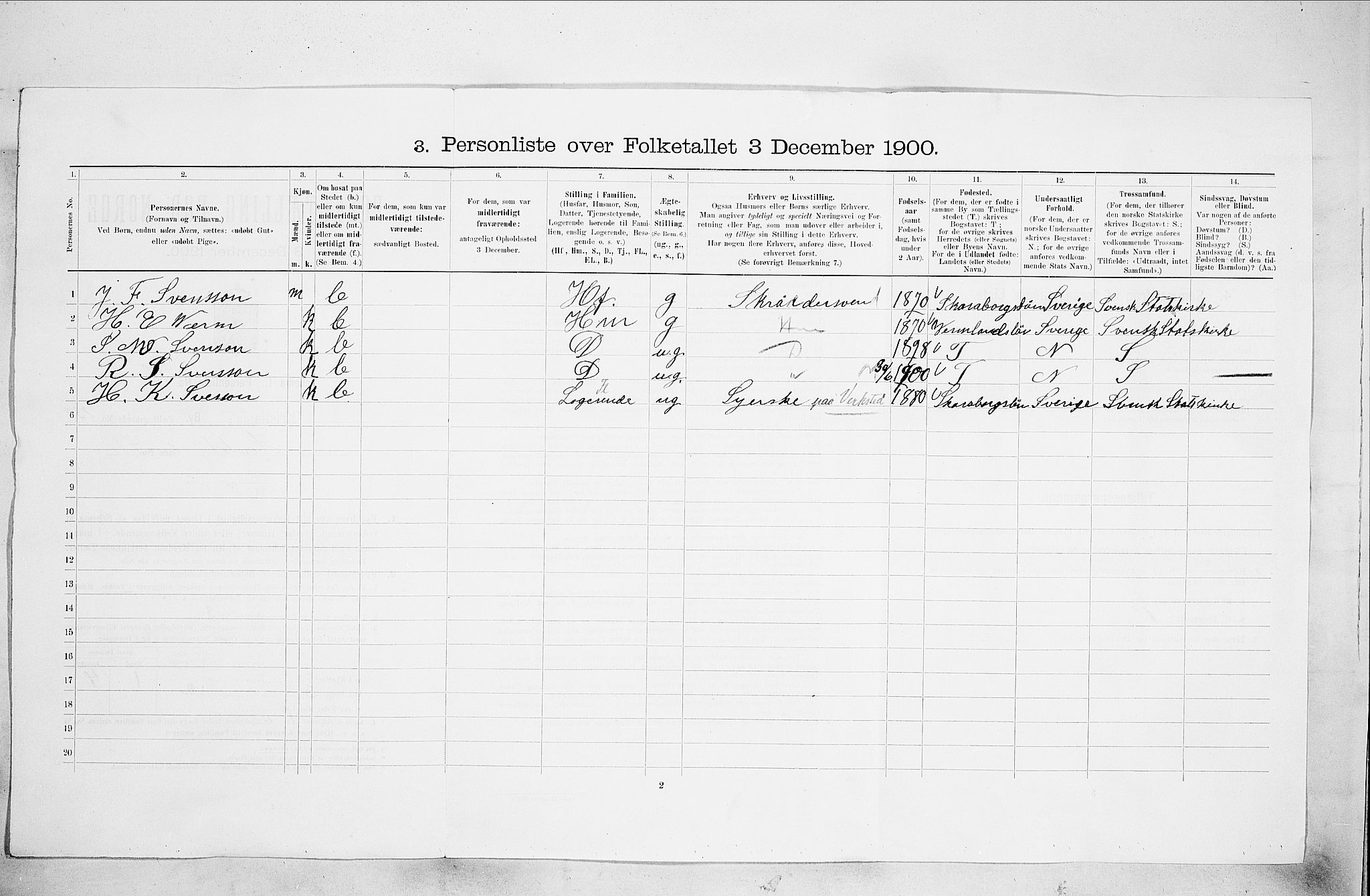 SAO, 1900 census for Kristiania, 1900, p. 37561