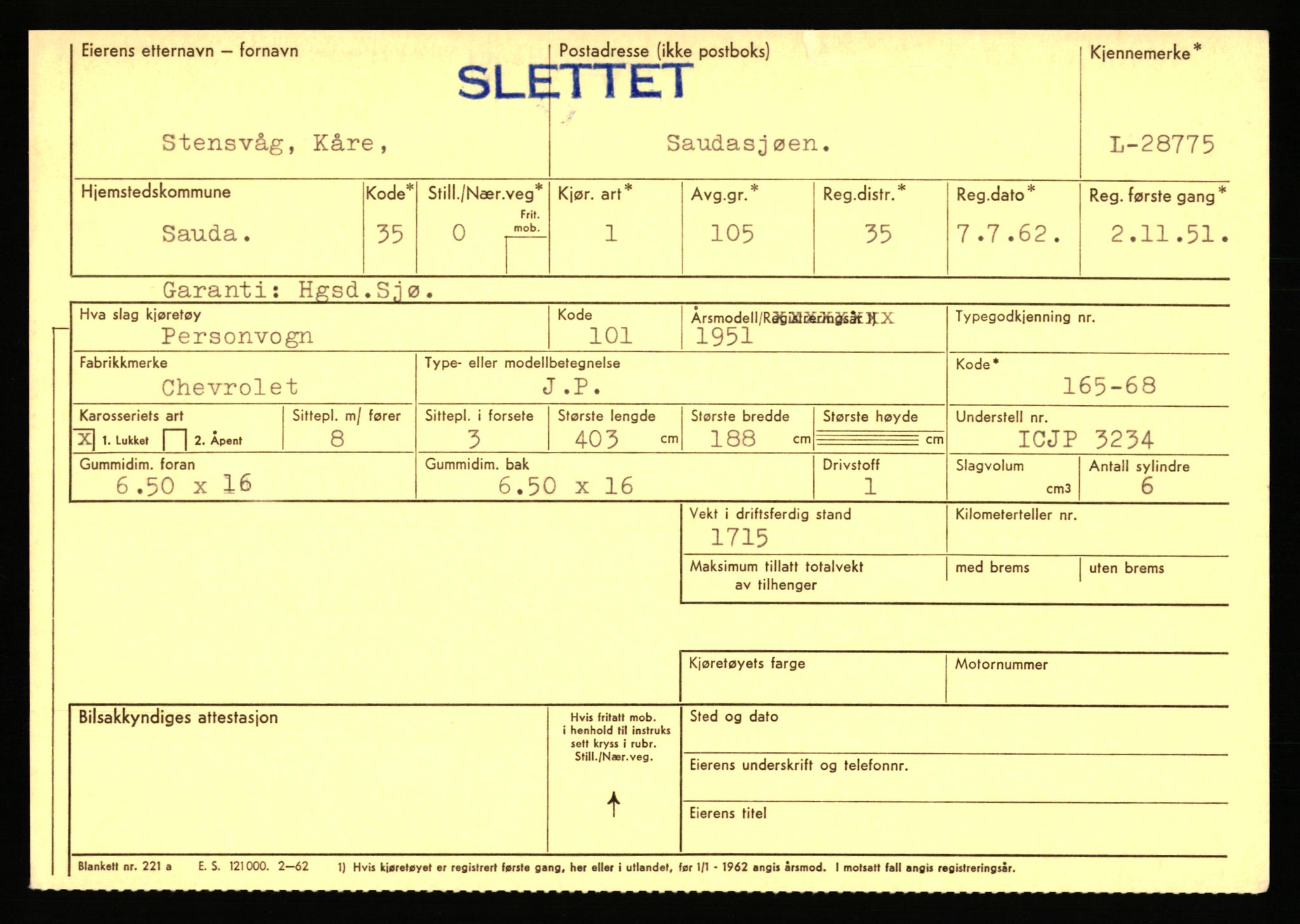 Stavanger trafikkstasjon, AV/SAST-A-101942/0/F/L0047: L-28400 - L-29099, 1930-1971, p. 1127