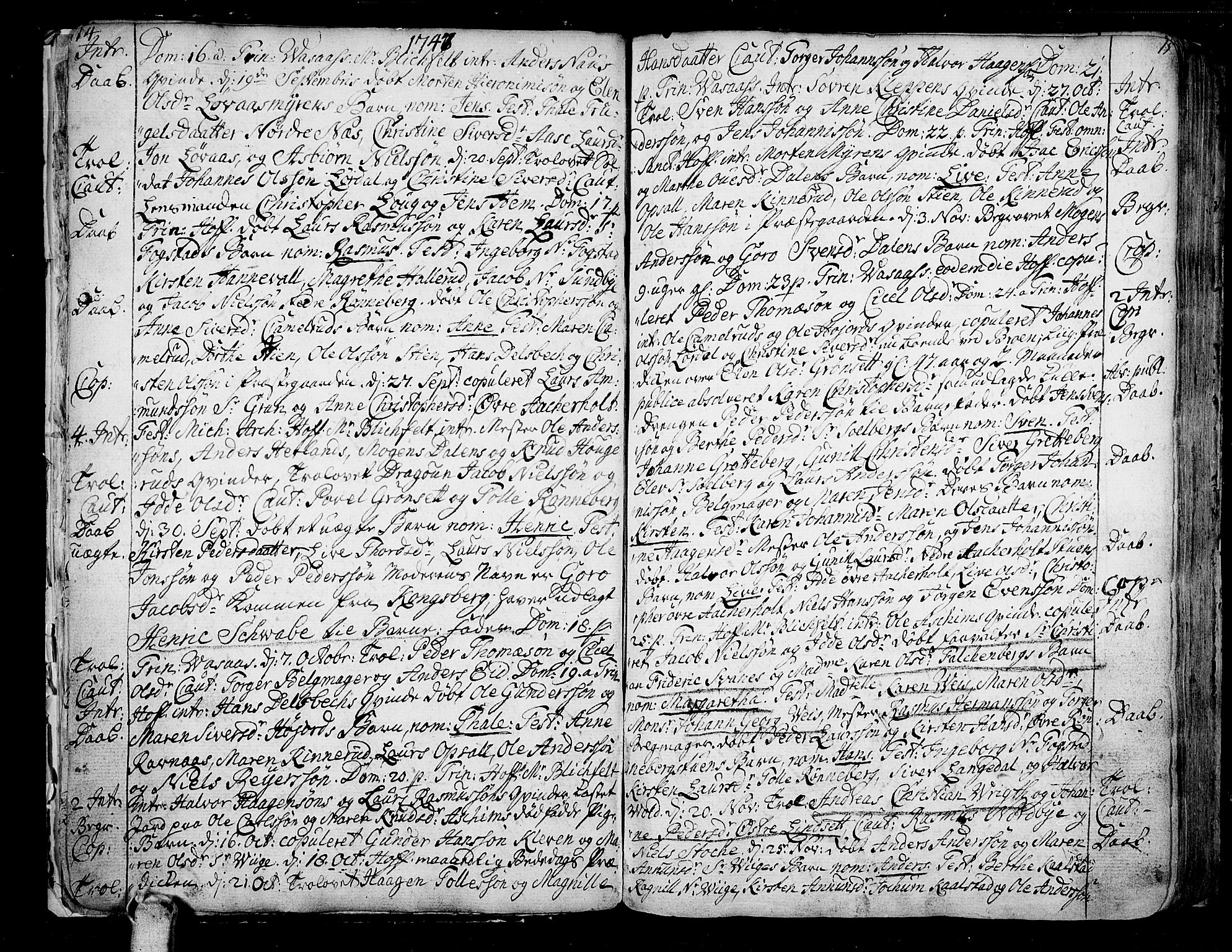 Hof kirkebøker, AV/SAKO-A-64/F/Fa/L0002: Parish register (official) no. I 2, 1746-1781, p. 14-15