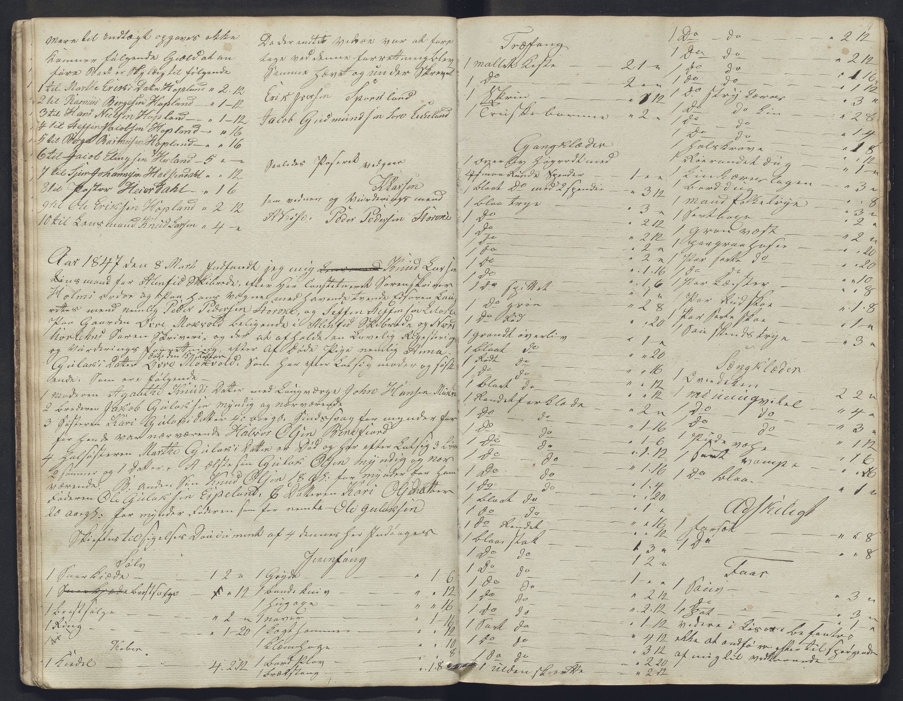 Nordhordland sorenskrivar, SAB/A-2901/1/H/Hb/L0003: Registreringsprotokollar, 1846-1852, p. 9