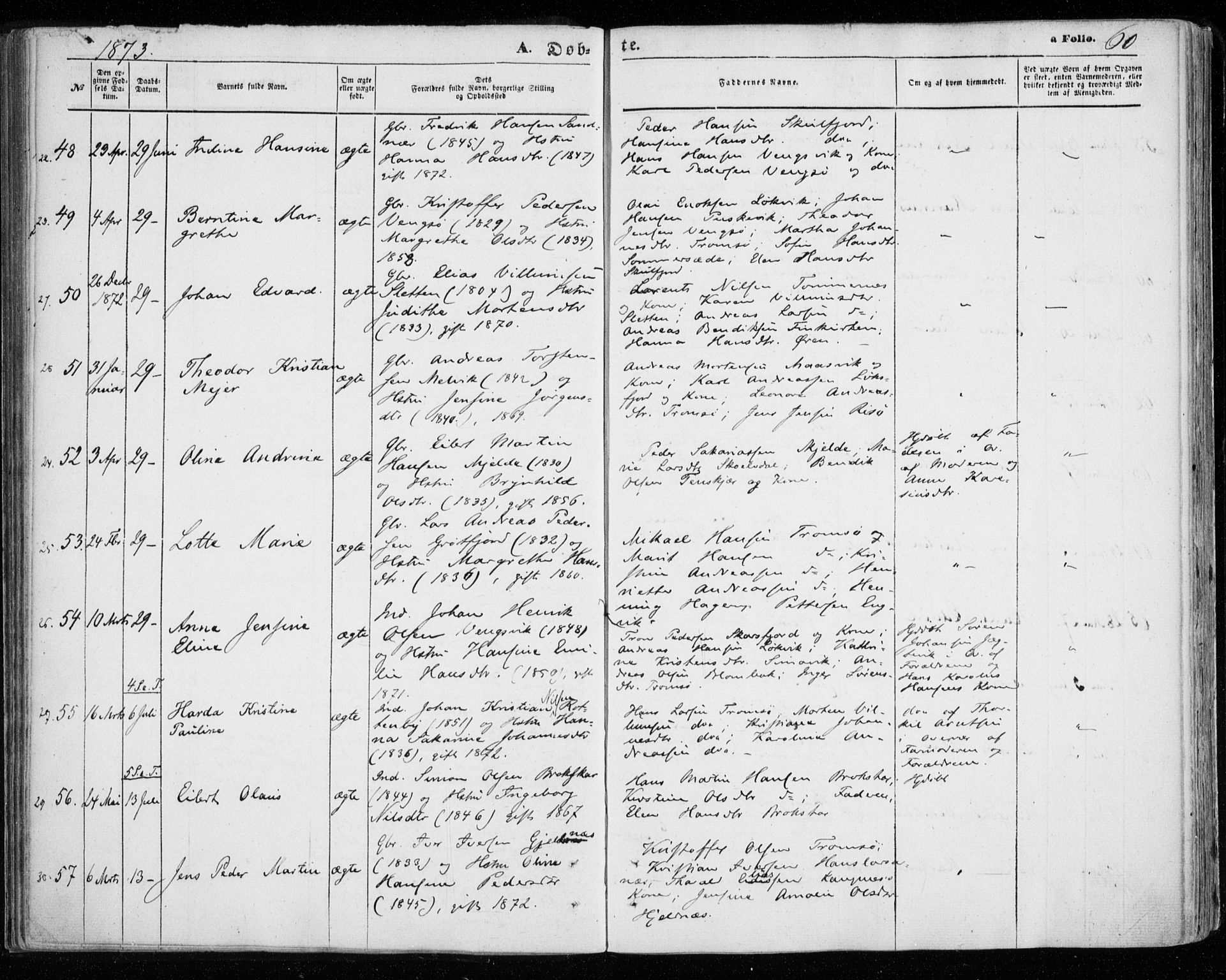 Tromsøysund sokneprestkontor, AV/SATØ-S-1304/G/Ga/L0002kirke: Parish register (official) no. 2, 1867-1875, p. 60