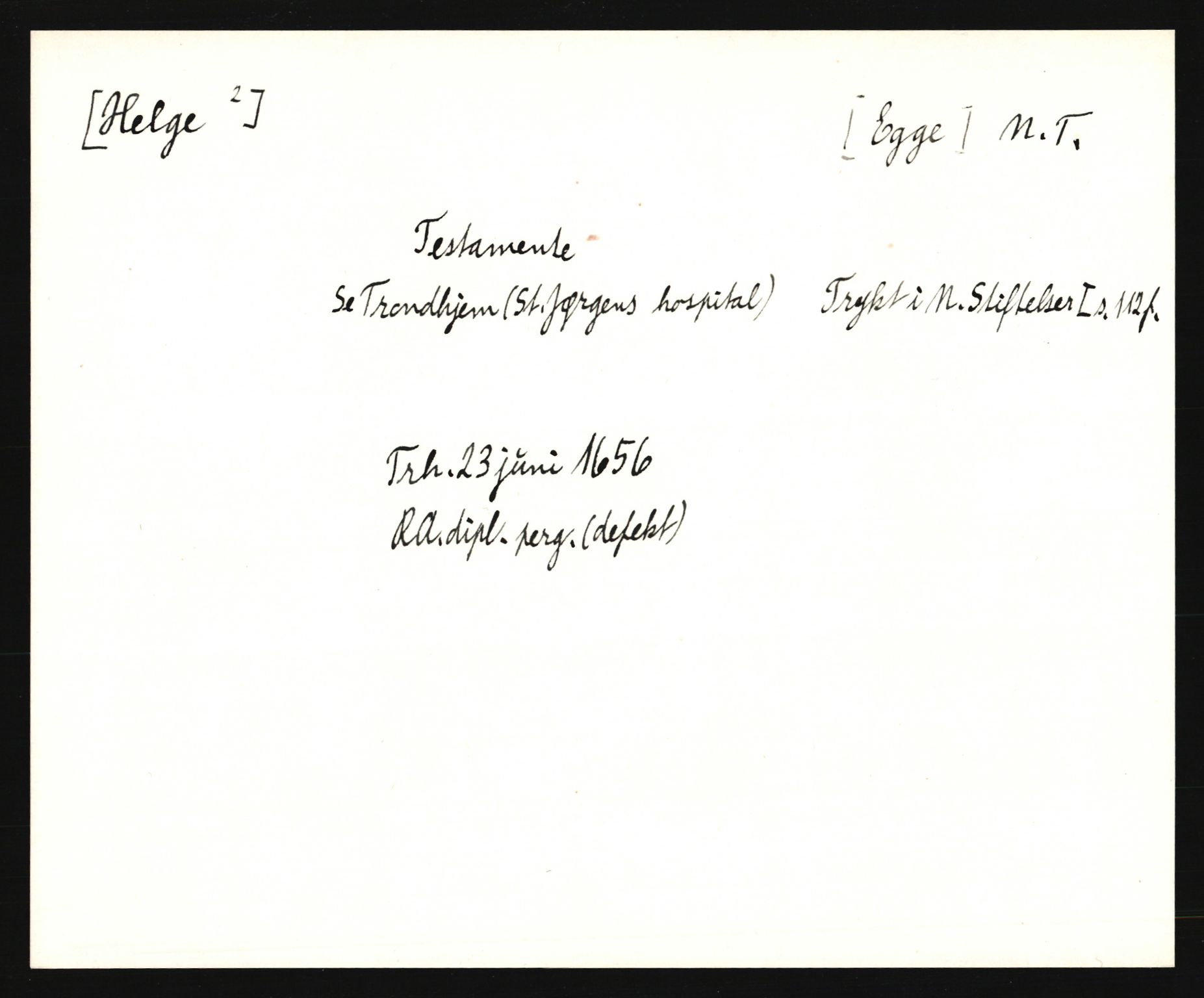 Riksarkivets diplomsamling, AV/RA-EA-5965/F35/F35e/L0033: Registreringssedler Nord-Trøndelag, 1400-1700, p. 139