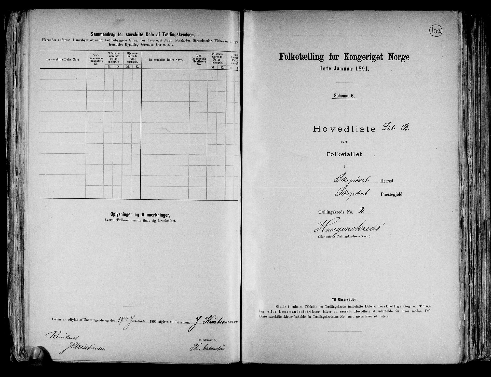 RA, 1891 census for 0127 Skiptvet, 1891, p. 8