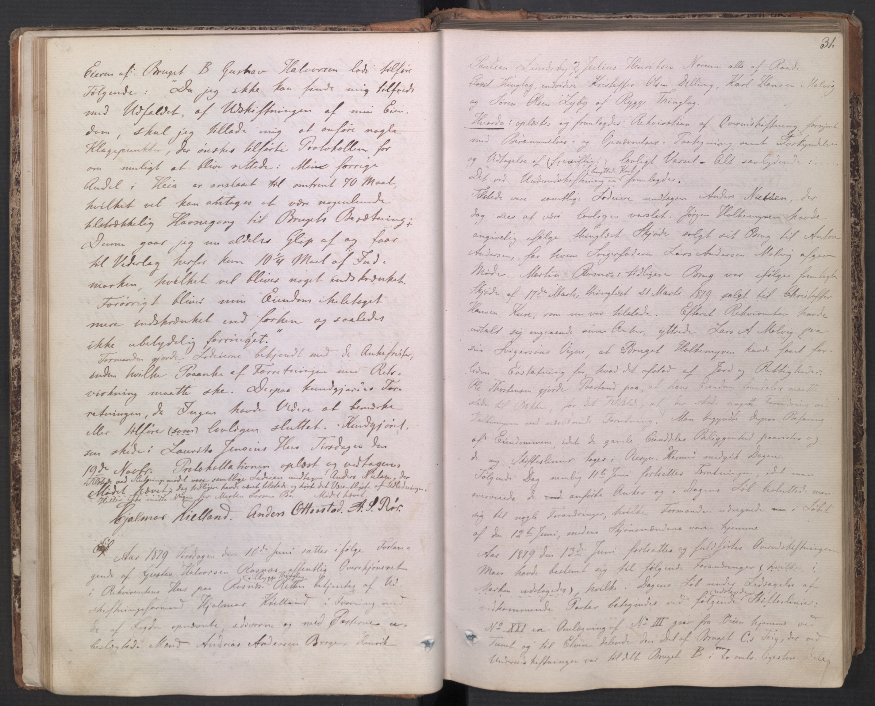 Østfold jordskifterett, AV/SAO-A-10240/F/Fa/L0001: Utskiftningsprotokoll, 1865-1901, p. 30b-31a