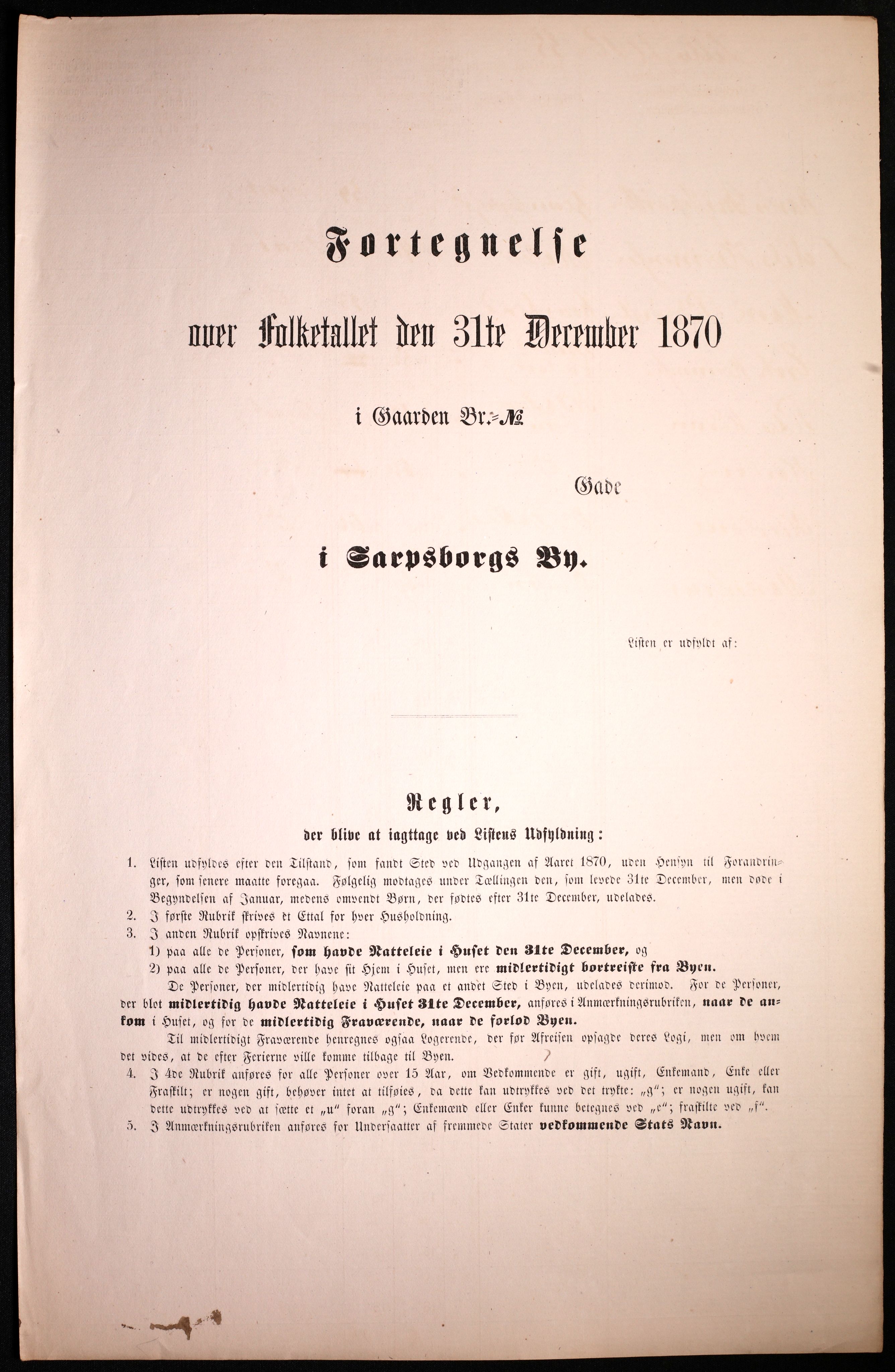 RA, 1870 census for 0102 Sarpsborg, 1870, p. 381