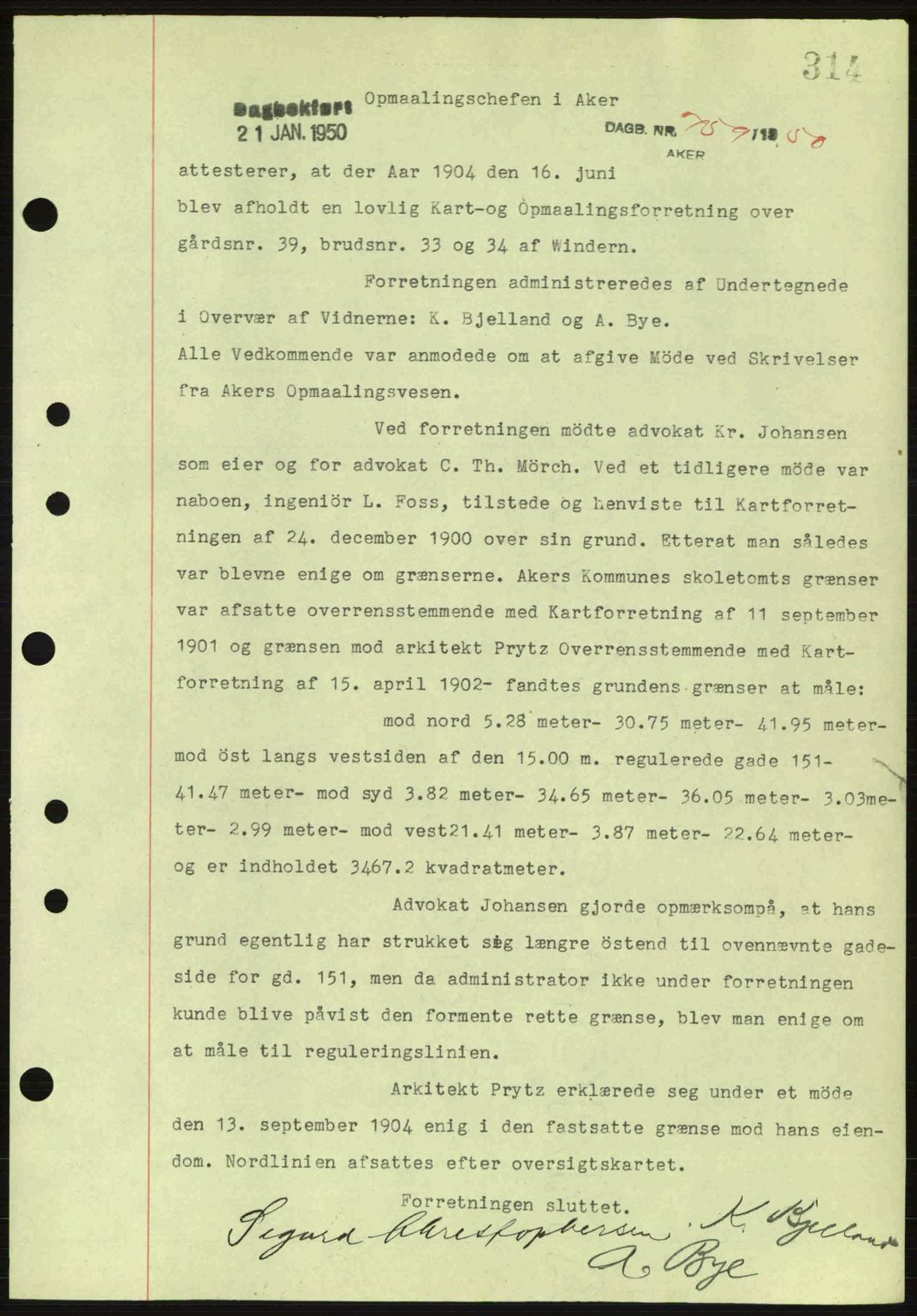 Oslo byskriverembete, AV/SAO-A-10227/G/Gb/Gbd/Gbda/L0017: Mortgage book no. A215, 1949-1950, Diary no: : 759/1950
