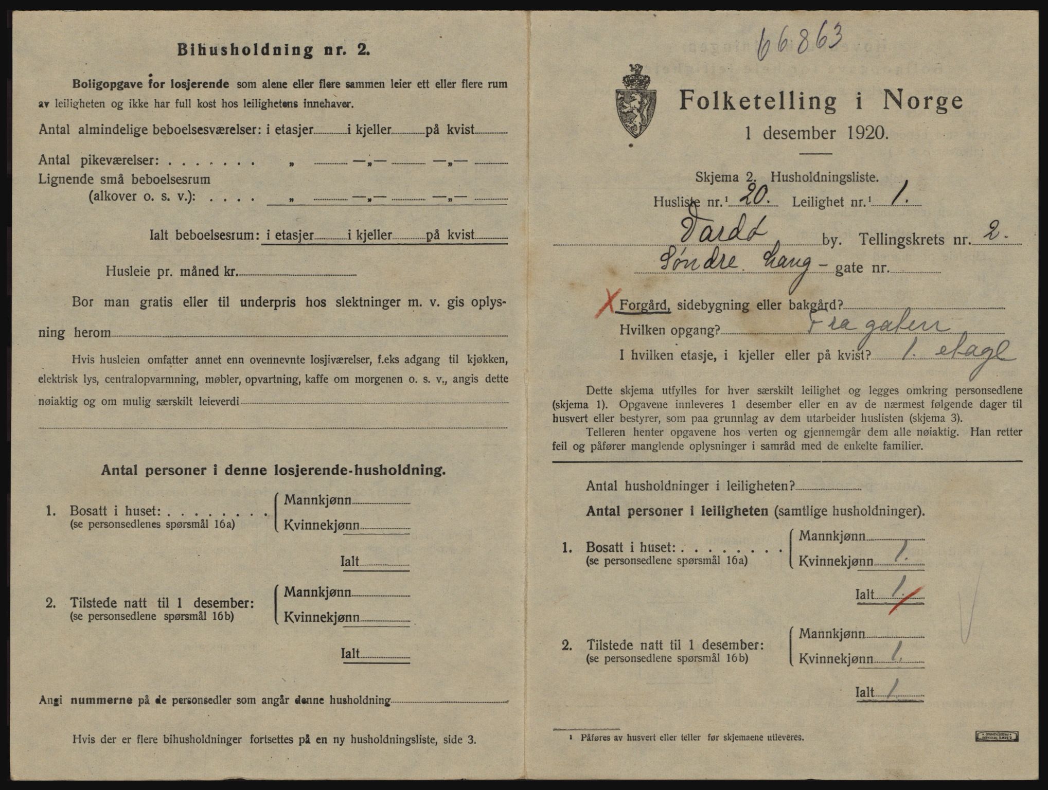 SATØ, 1920 census for Vardø, 1920, p. 1787