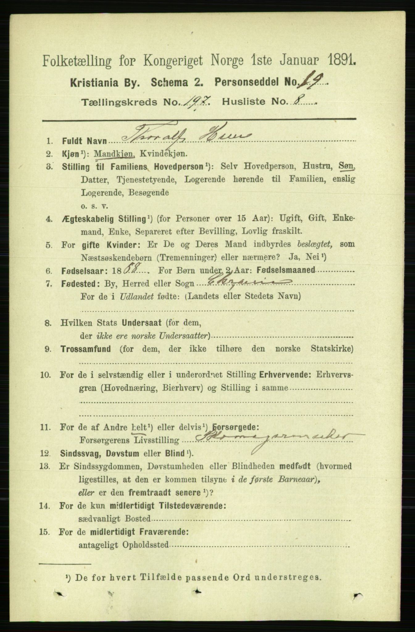 RA, 1891 census for 0301 Kristiania, 1891, p. 118976