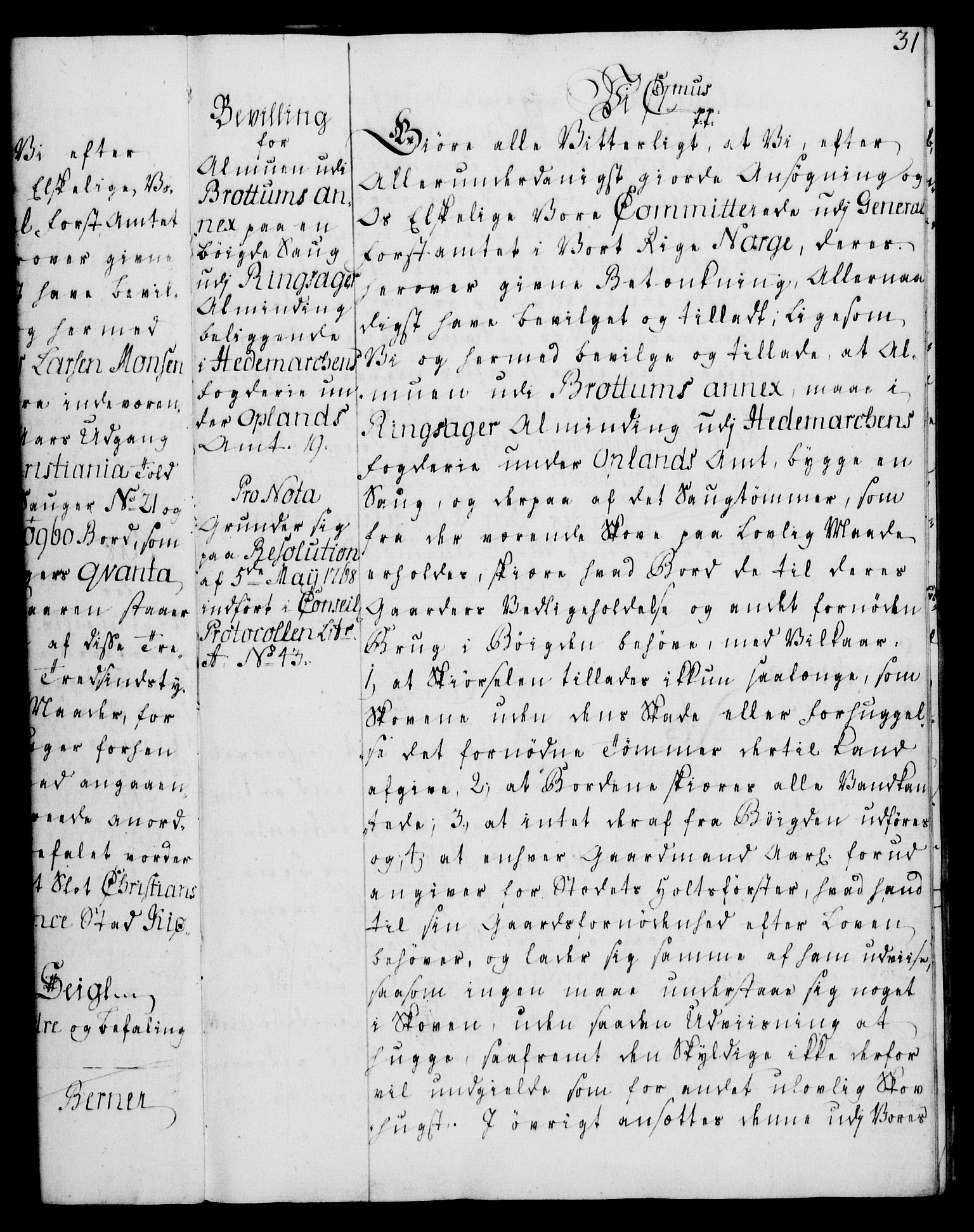 Rentekammeret, Kammerkanselliet, AV/RA-EA-3111/G/Gg/Gga/L0008: Norsk ekspedisjonsprotokoll med register (merket RK 53.8), 1768-1771, p. 31