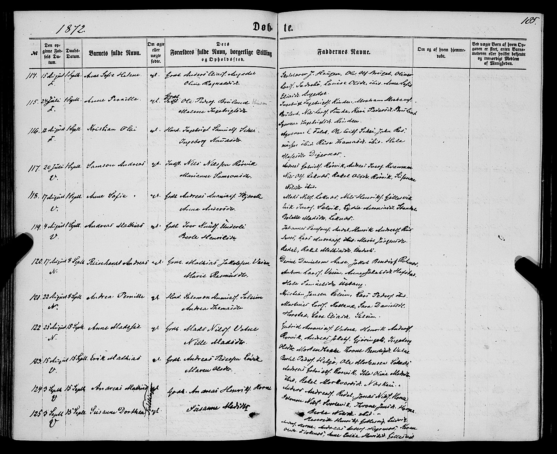 Førde sokneprestembete, SAB/A-79901/H/Haa/Haaa/L0009: Parish register (official) no. A 9, 1861-1877, p. 185