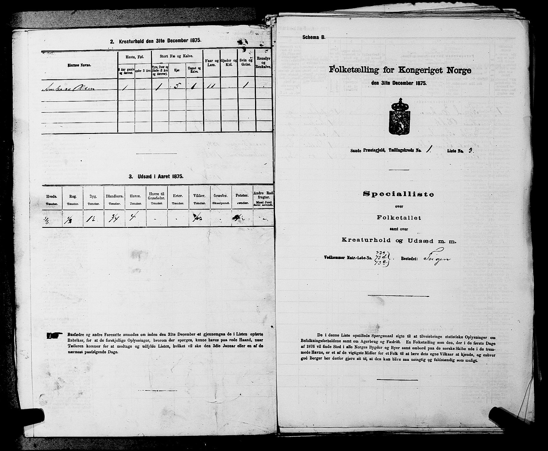 SAKO, 1875 census for 0822P Sauherad, 1875, p. 63