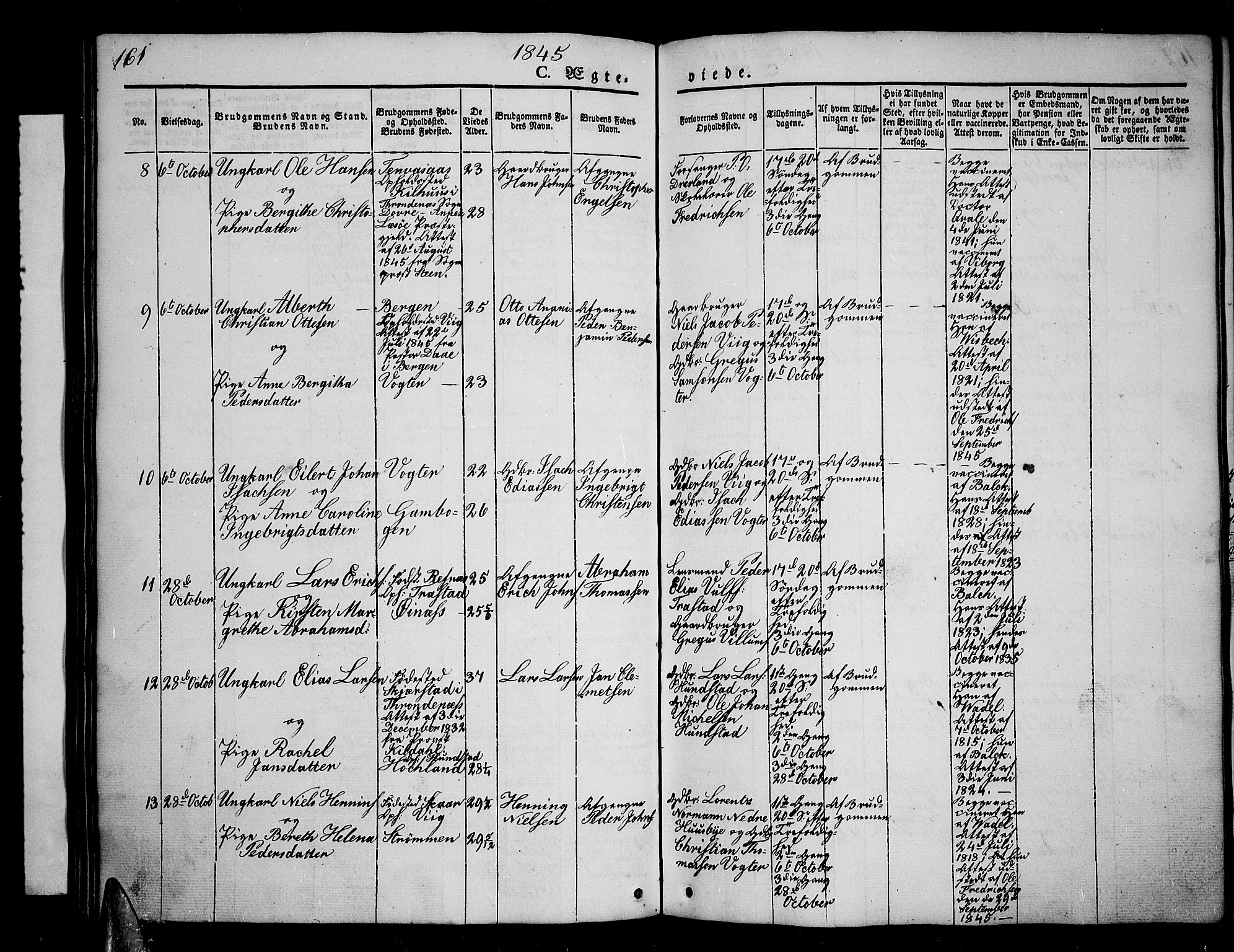 Kvæfjord sokneprestkontor, AV/SATØ-S-1323/G/Ga/Gab/L0002klokker: Parish register (copy) no. 2, 1841-1855, p. 161