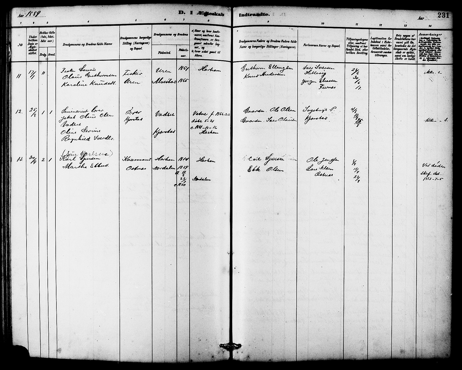 Ministerialprotokoller, klokkerbøker og fødselsregistre - Møre og Romsdal, AV/SAT-A-1454/536/L0510: Parish register (copy) no. 536C05, 1881-1898, p. 231