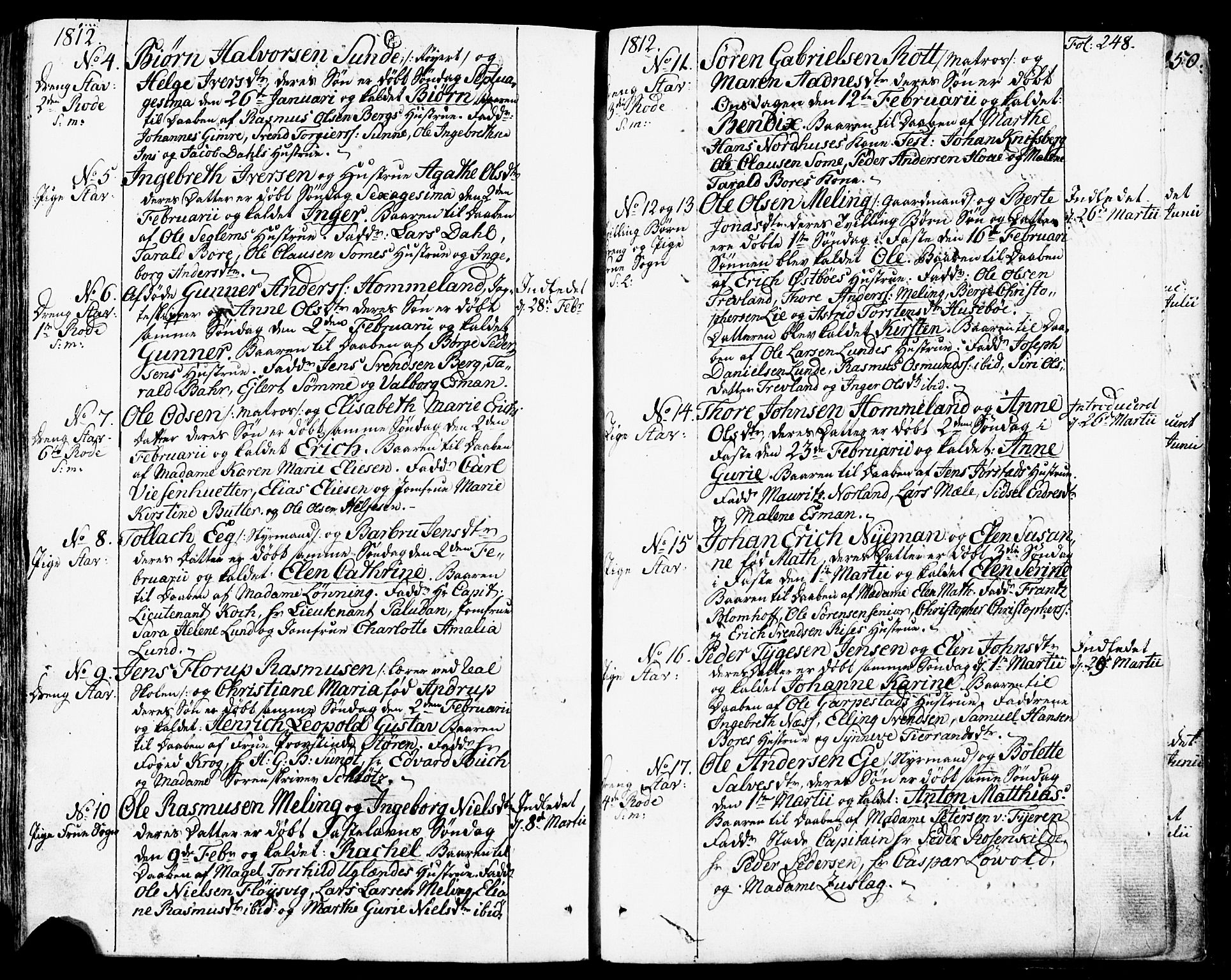 Domkirken sokneprestkontor, SAST/A-101812/001/30/30BB/L0007: Parish register (copy) no. B 7, 1791-1813, p. 248