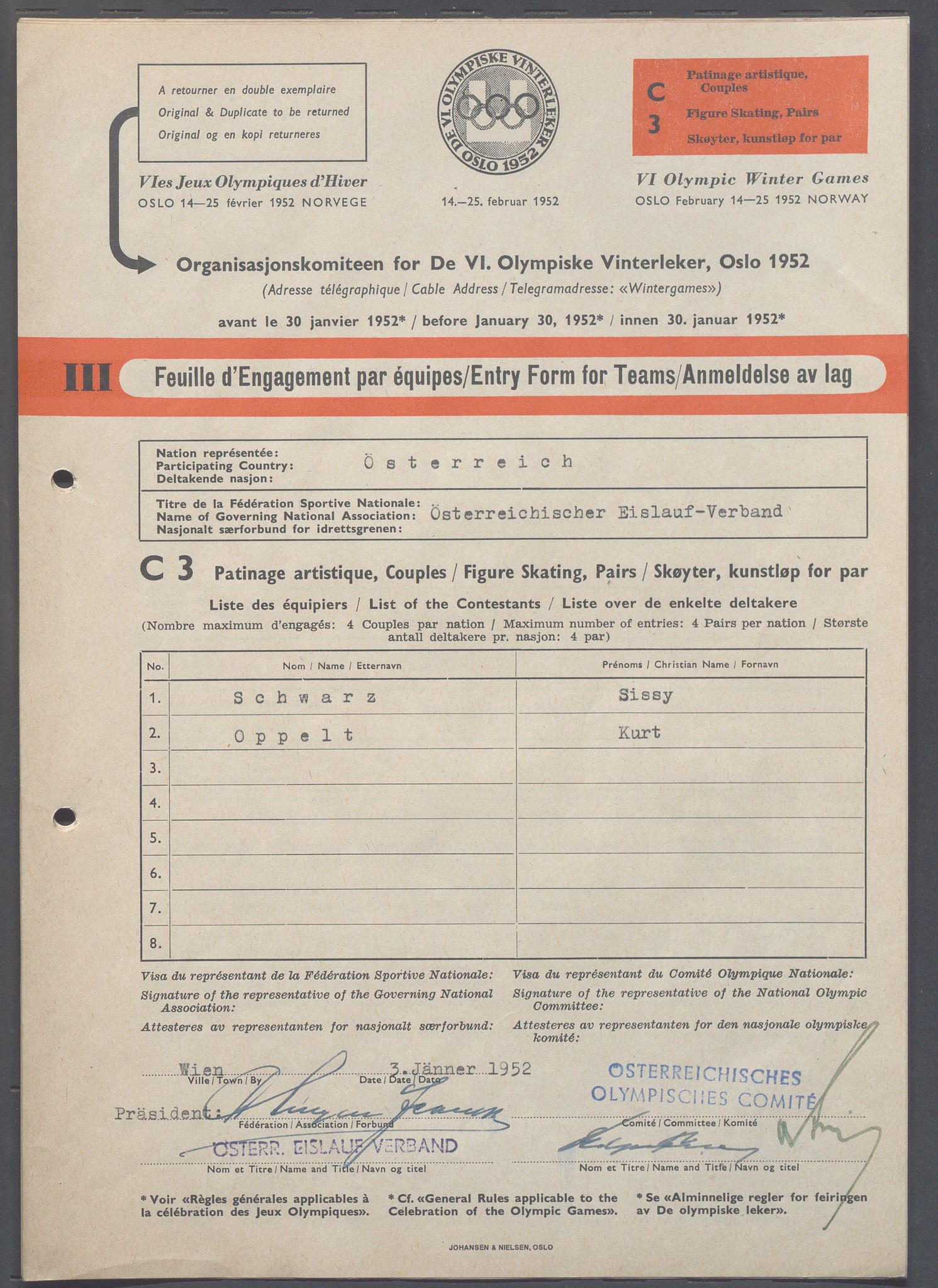 Organisasjonskomiteen for de VI. olympiske vinterleker, OBA/A-20130/H/Ha, 1951-1952, p. 1368