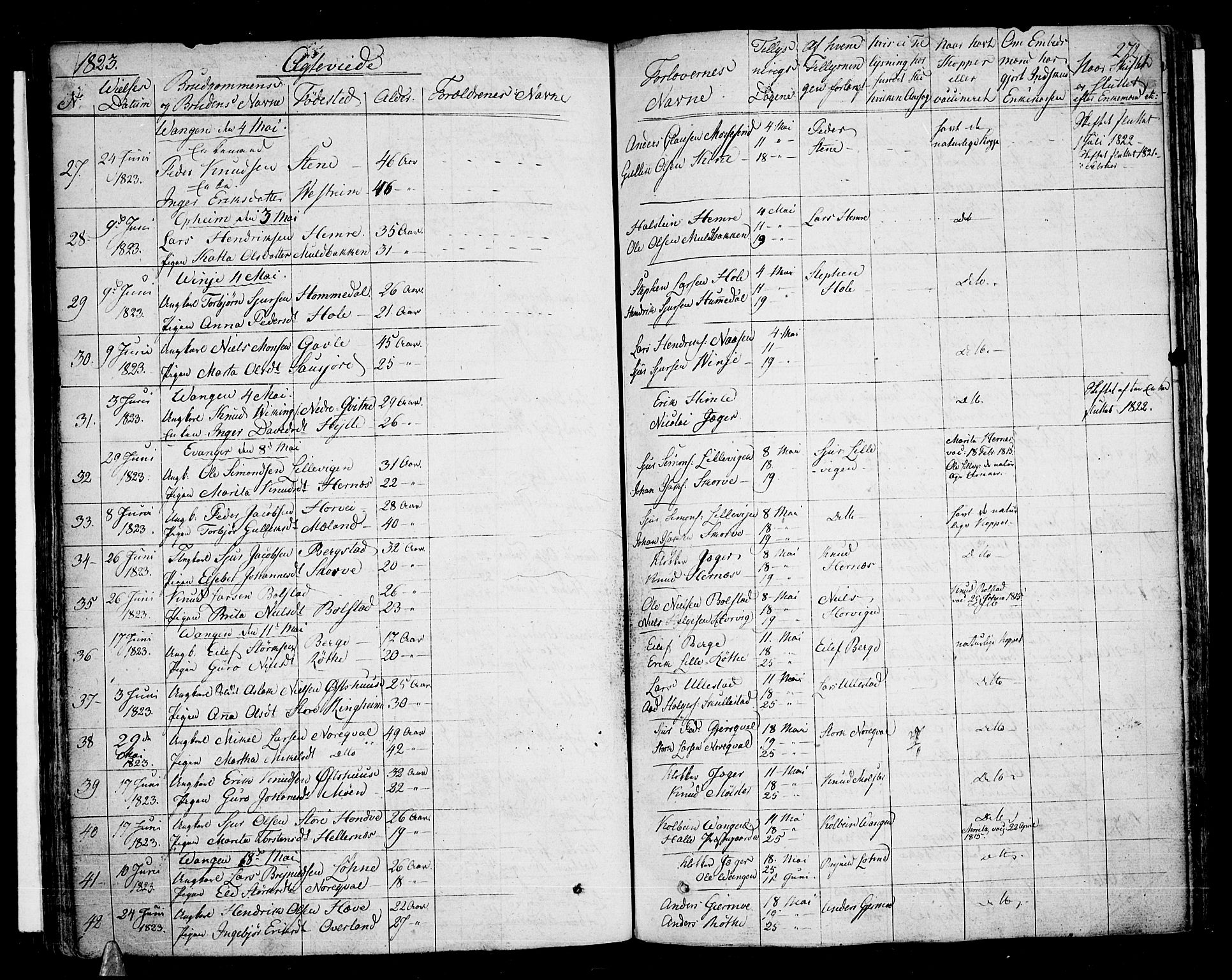 Voss sokneprestembete, AV/SAB-A-79001/H/Haa: Parish register (official) no. A 12, 1823-1837, p. 272