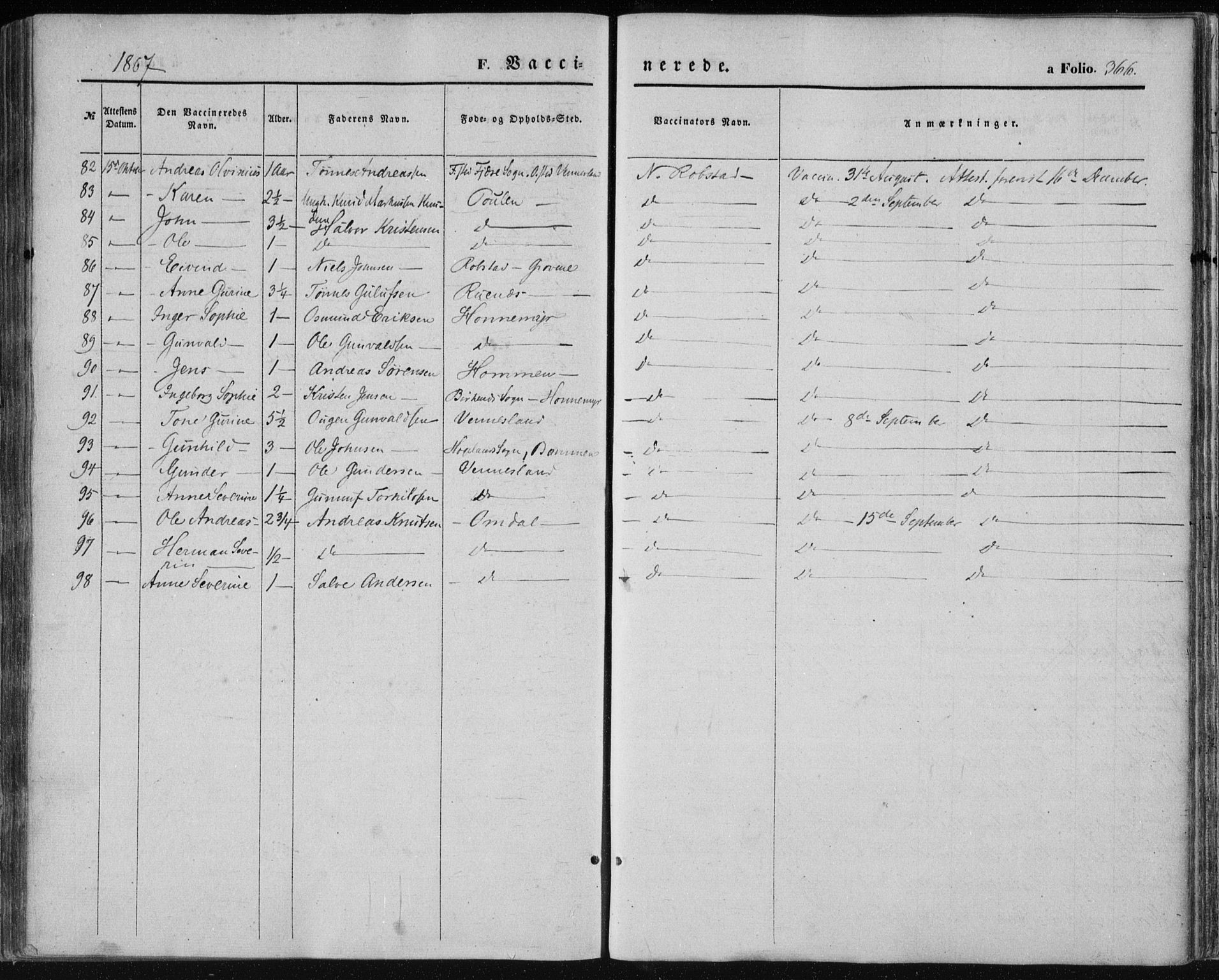 Vennesla sokneprestkontor, SAK/1111-0045/Fa/Fac/L0007: Parish register (official) no. A 7, 1855-1873, p. 366