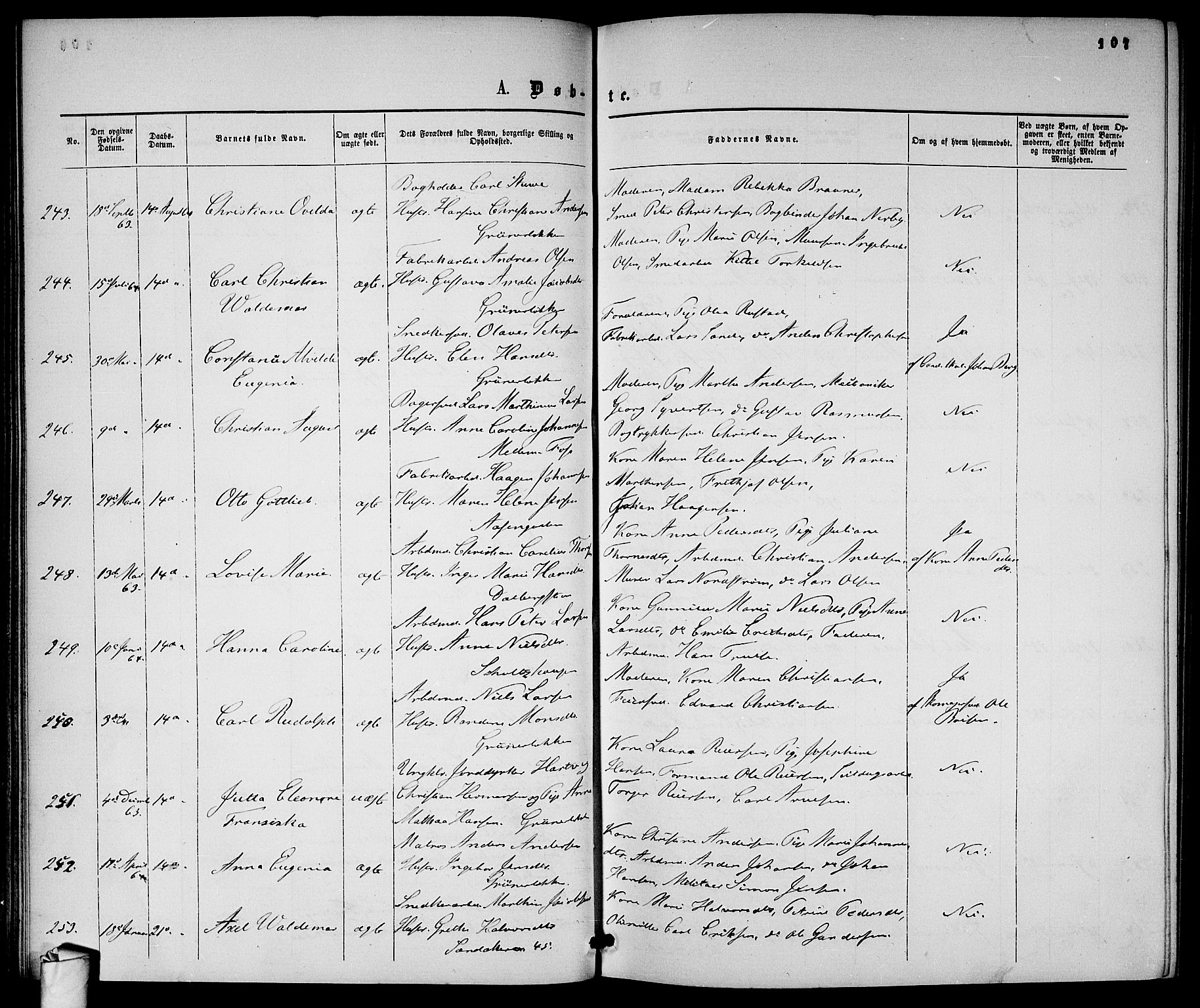 Gamle Aker prestekontor Kirkebøker, AV/SAO-A-10617a/G/L0001: Parish register (copy) no. 1, 1861-1868, p. 107