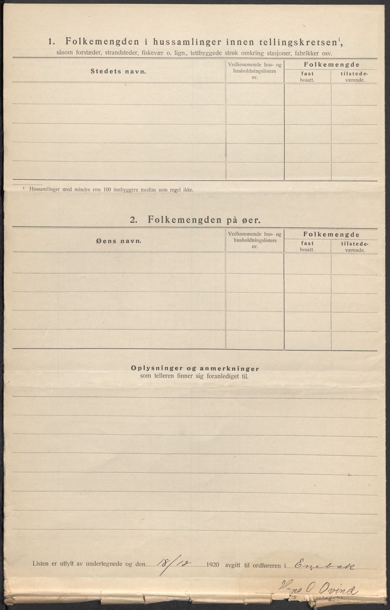 SAO, 1920 census for Enebakk, 1920, p. 17