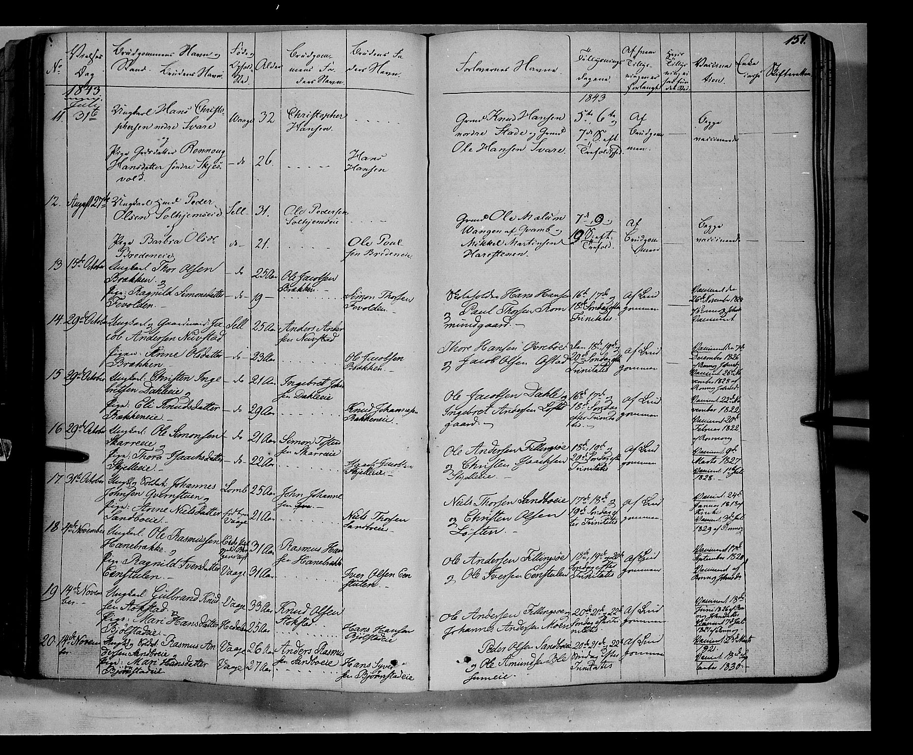 Vågå prestekontor, AV/SAH-PREST-076/H/Ha/Haa/L0005: Parish register (official) no. 5 /1, 1842-1856, p. 151