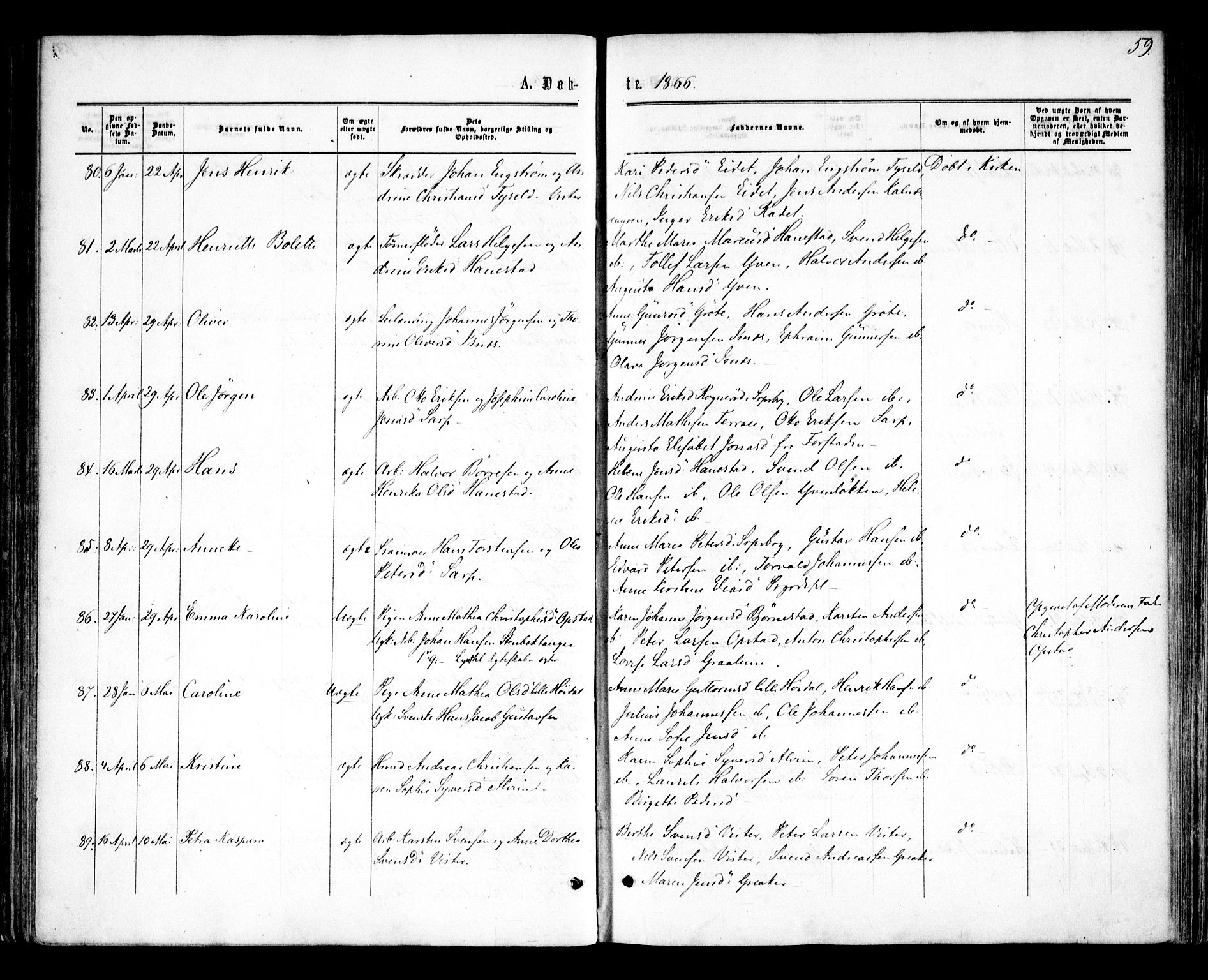Tune prestekontor Kirkebøker, AV/SAO-A-2007/F/Fa/L0014: Parish register (official) no. 14, 1864-1868, p. 59
