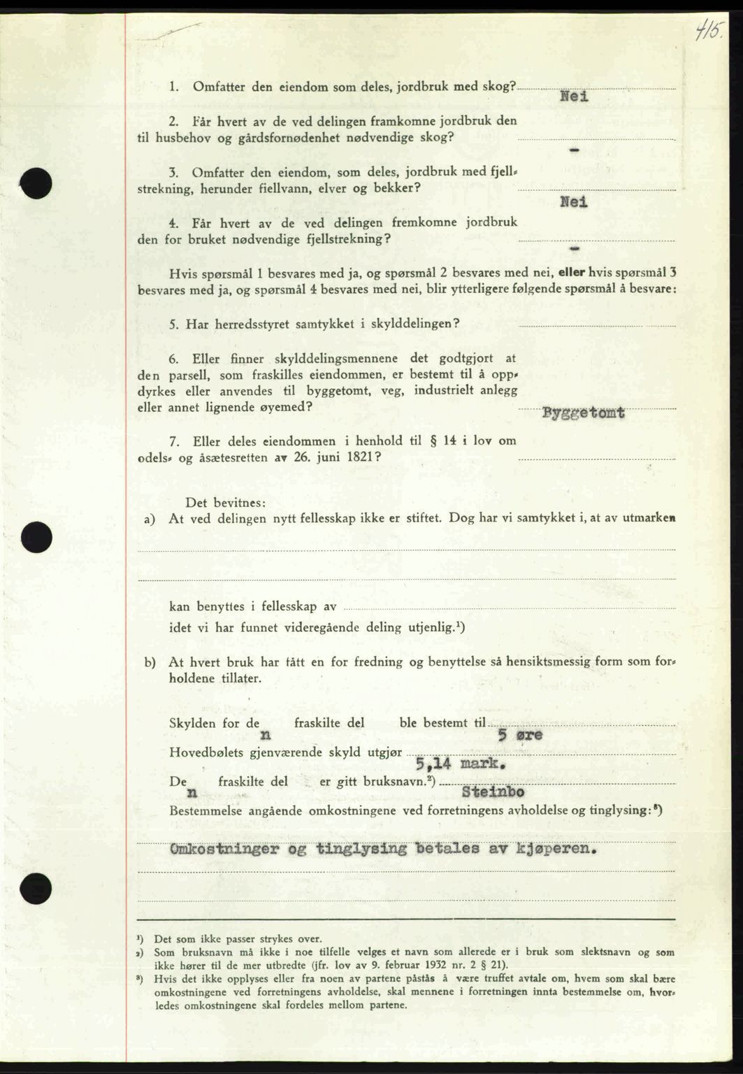 Nordmøre sorenskriveri, AV/SAT-A-4132/1/2/2Ca: Mortgage book no. A104, 1947-1947, Diary no: : 517/1947