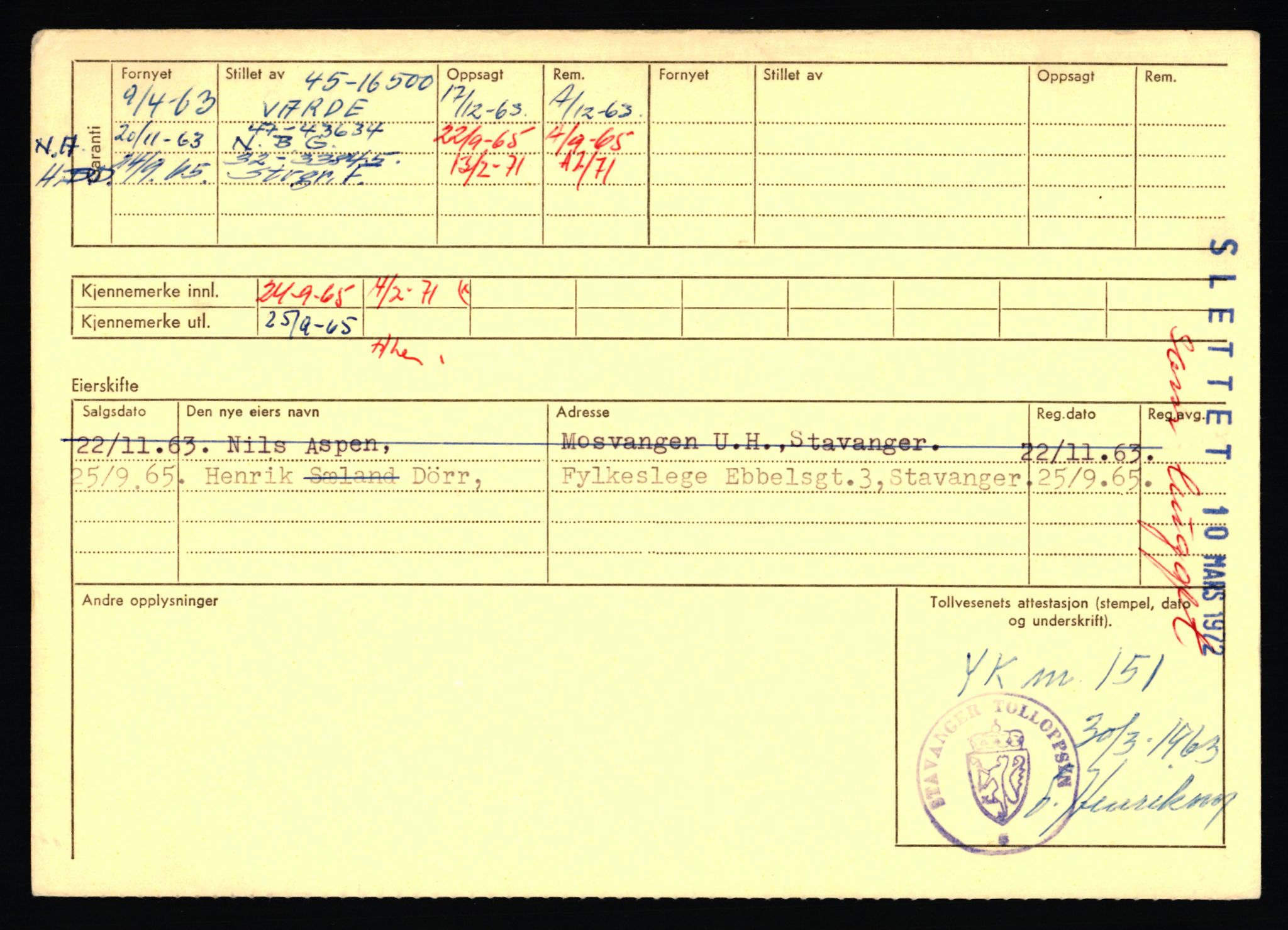 Stavanger trafikkstasjon, AV/SAST-A-101942/0/F/L0071: L-80500 - L-82199, 1930-1971, p. 2500